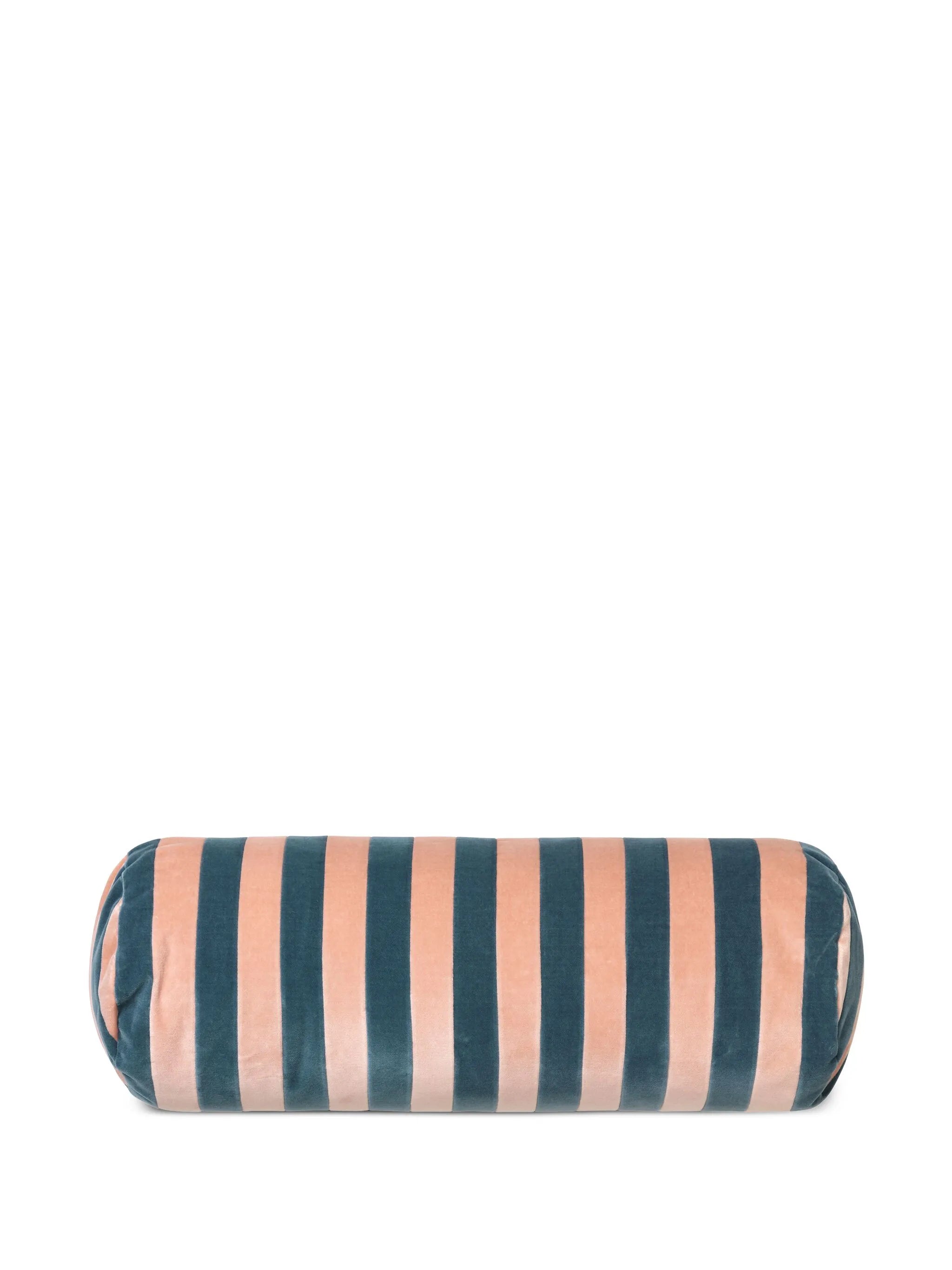 Bolster Stripe velvet cushion (20cm x 60cm)