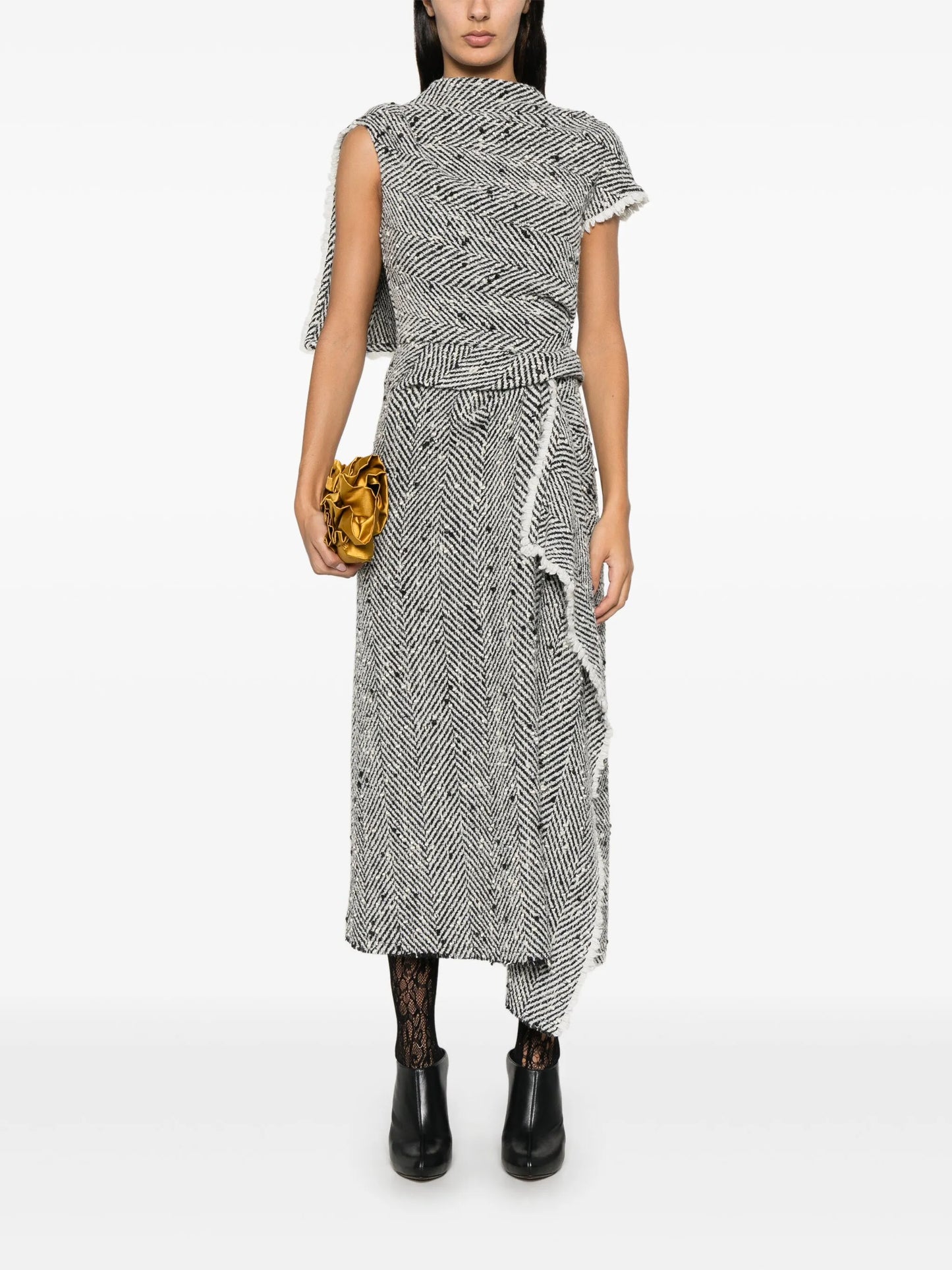 draped midi dress