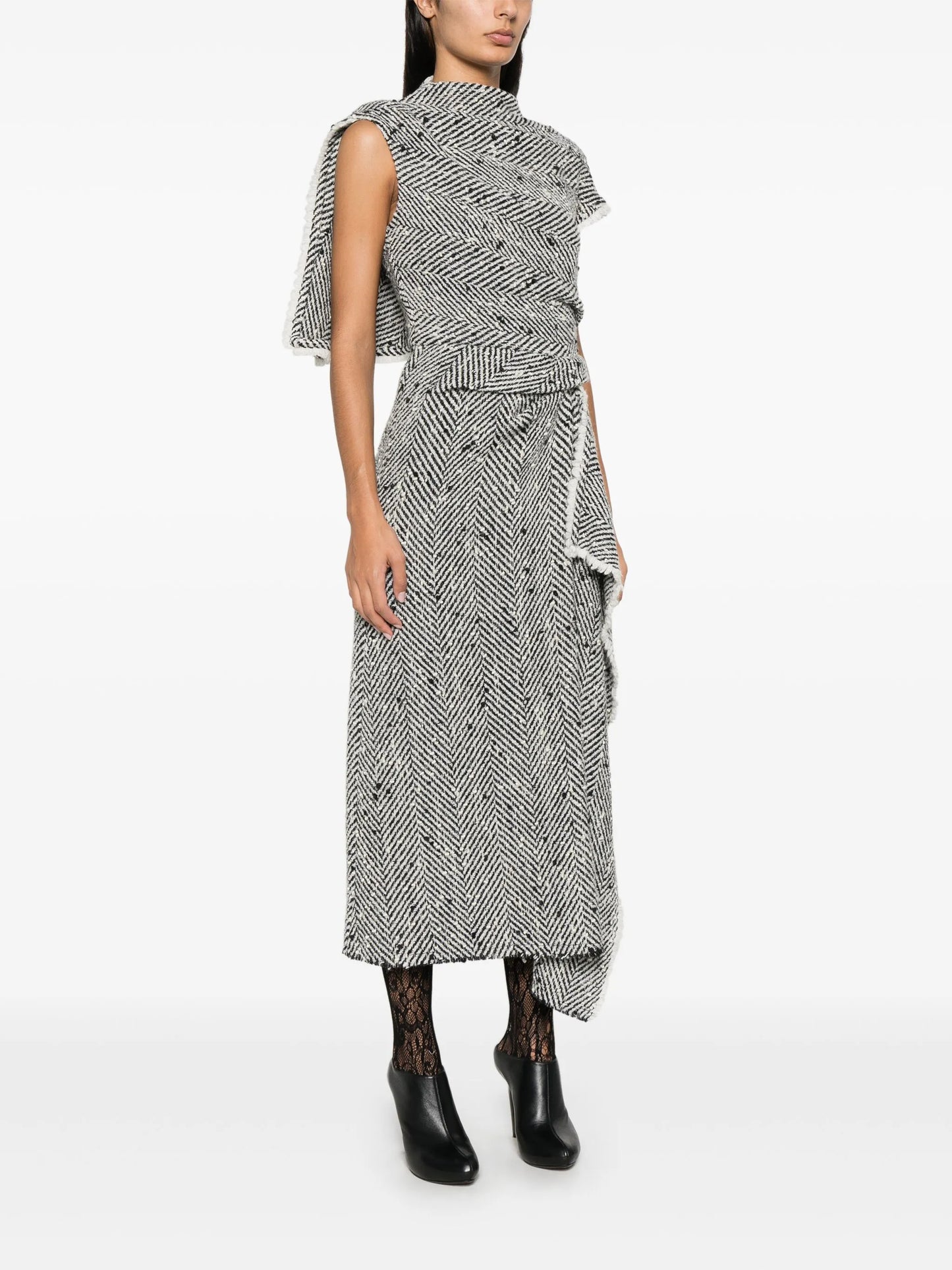 draped midi dress
