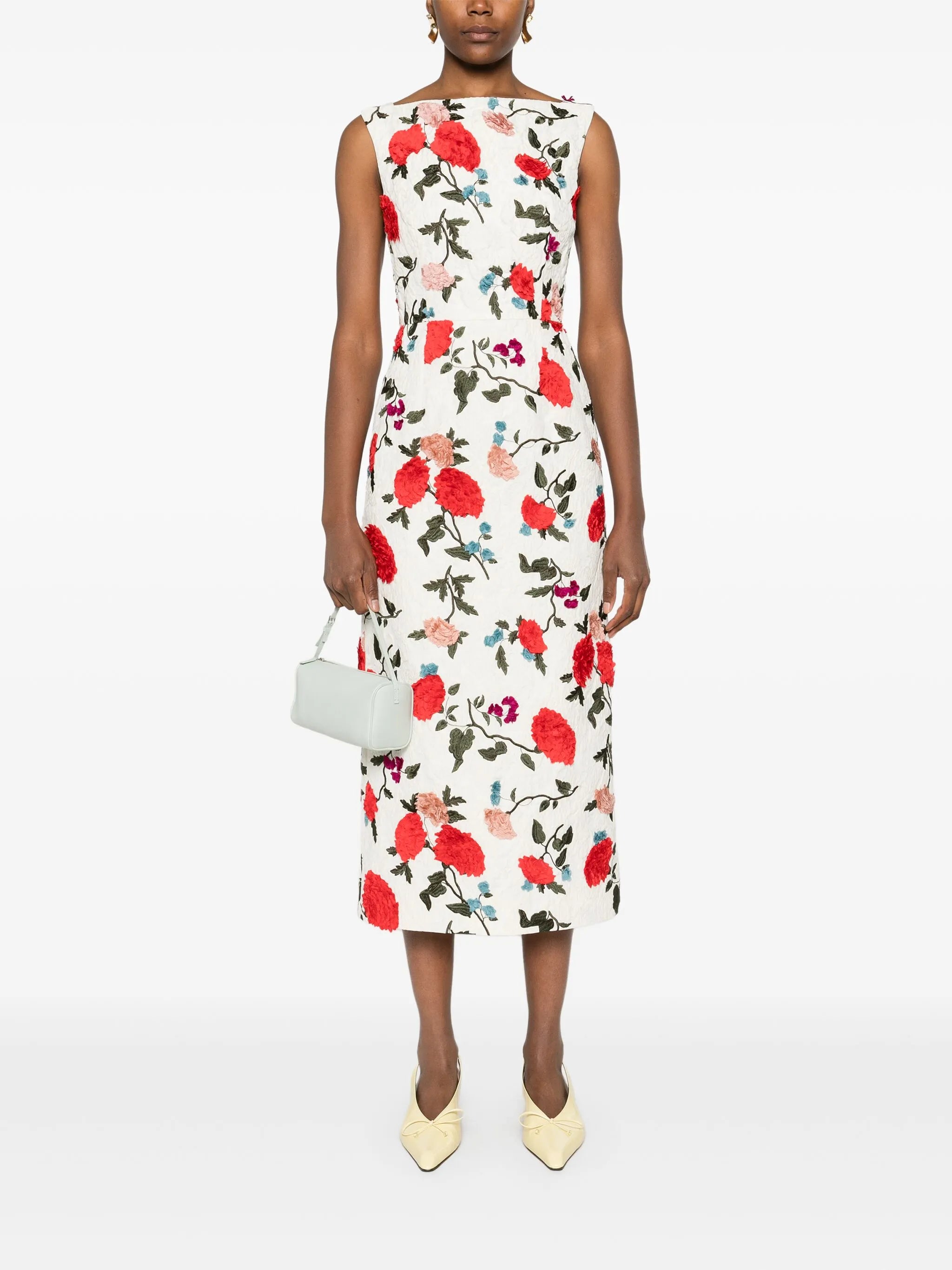 boat-neck sleeveless cocktail dress
