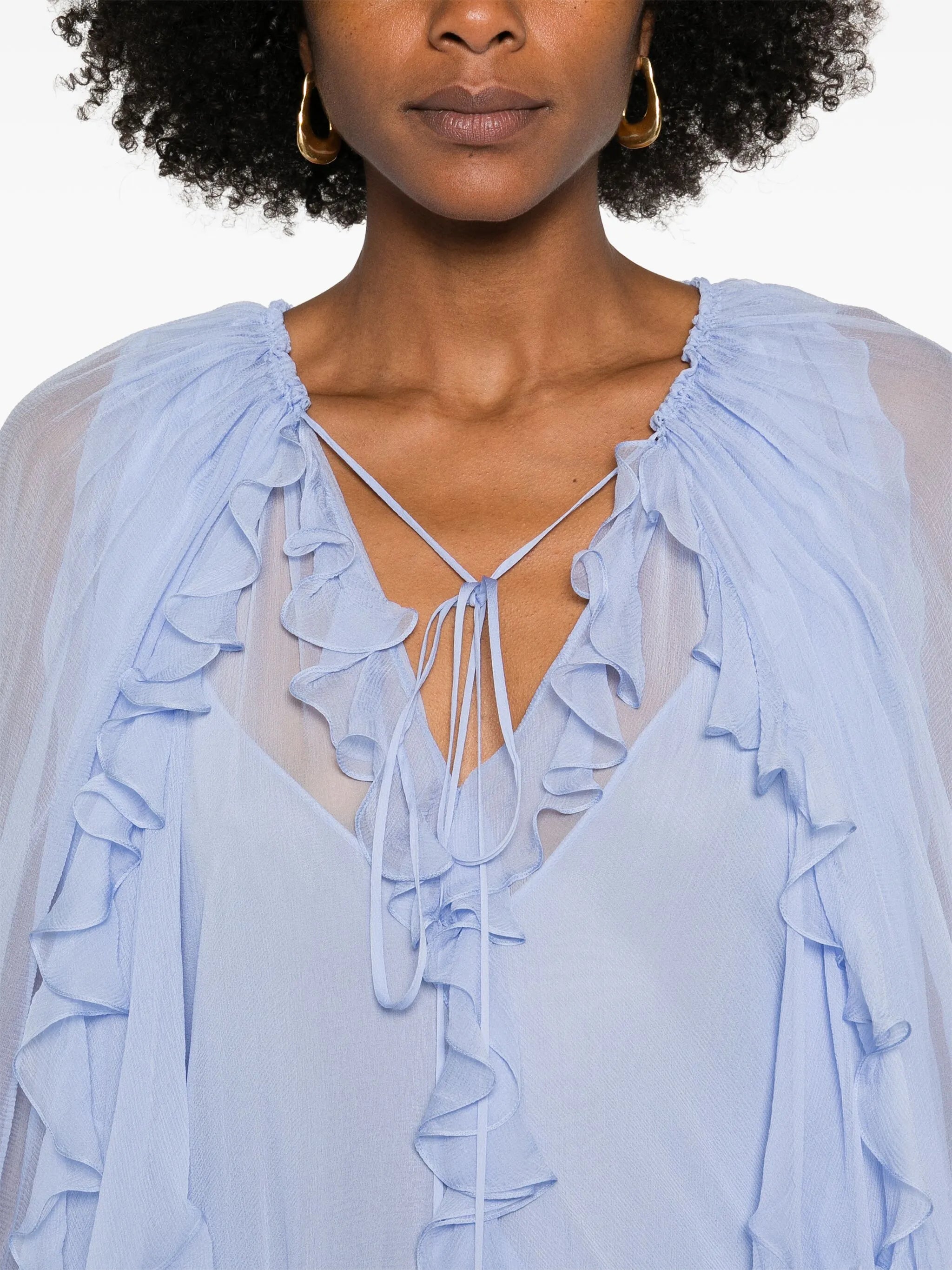 muslin cape maxi dress