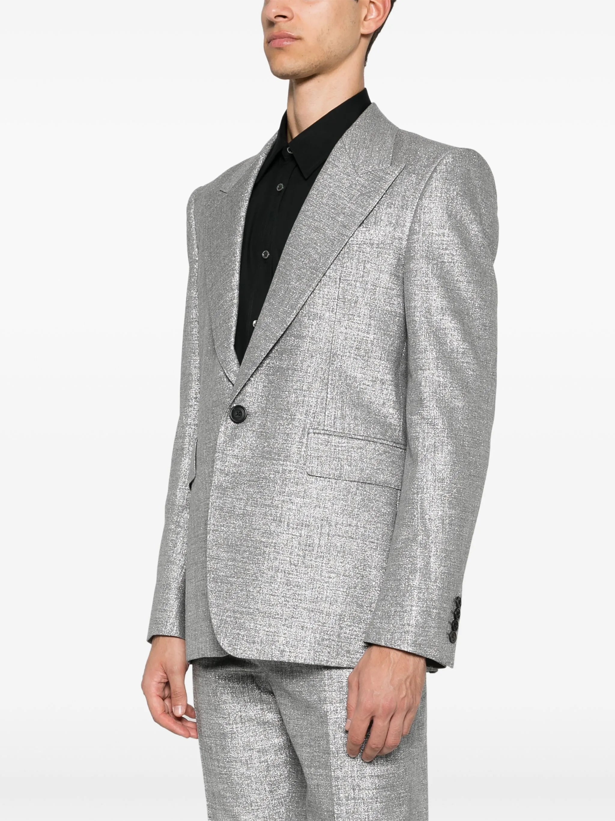 metallic-finish blazer