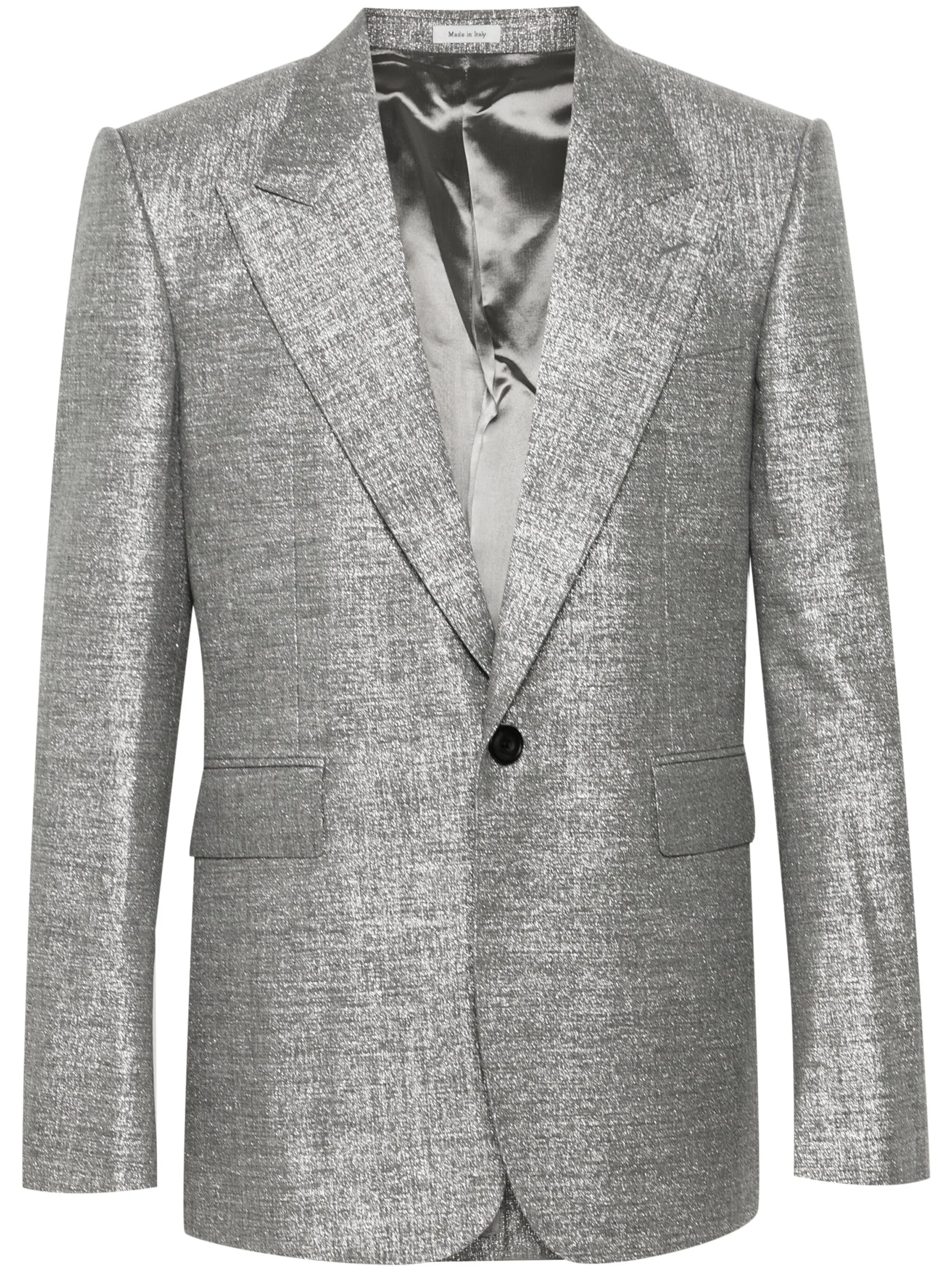 metallic-finish blazer