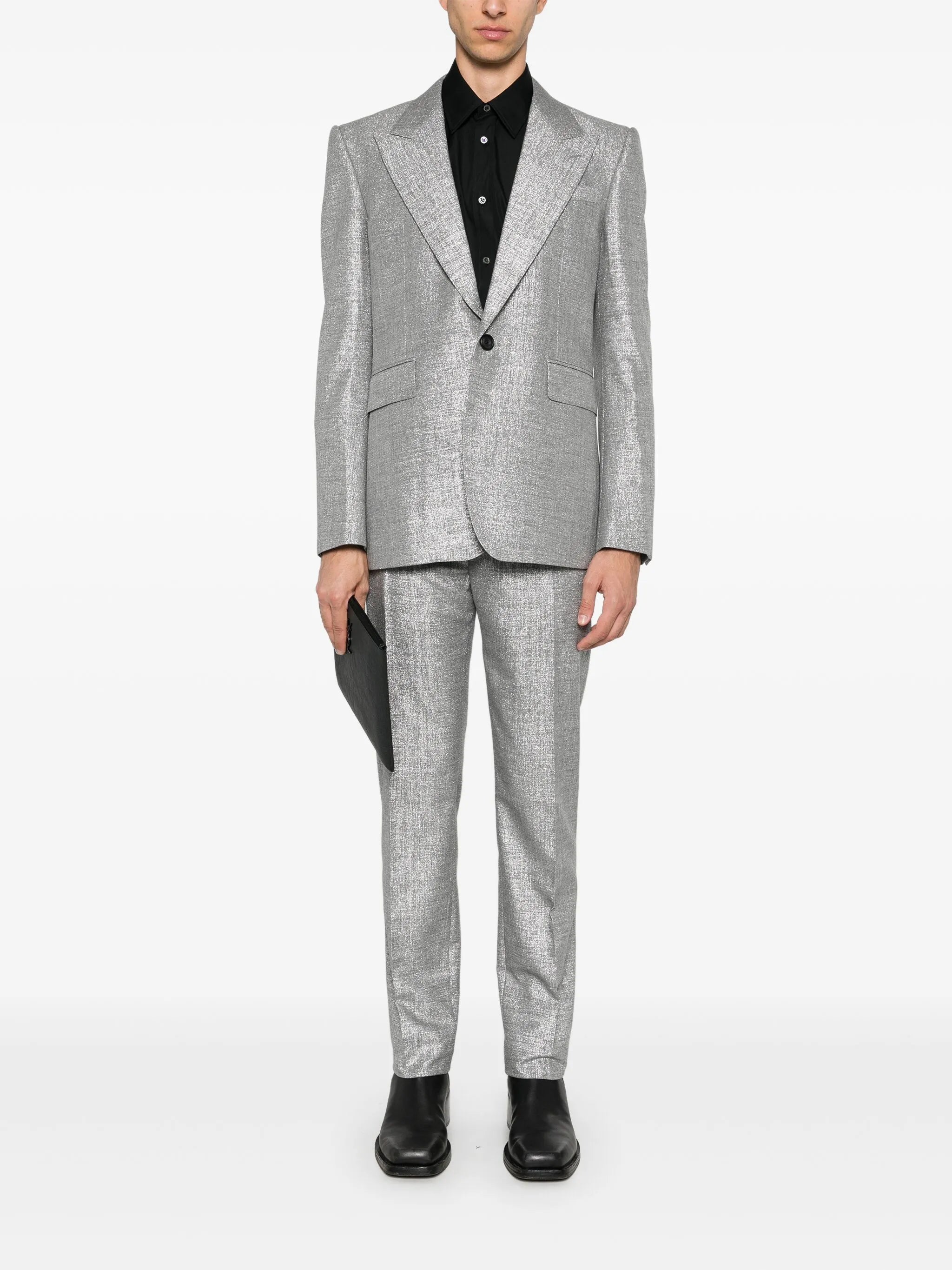 metallic-finish blazer
