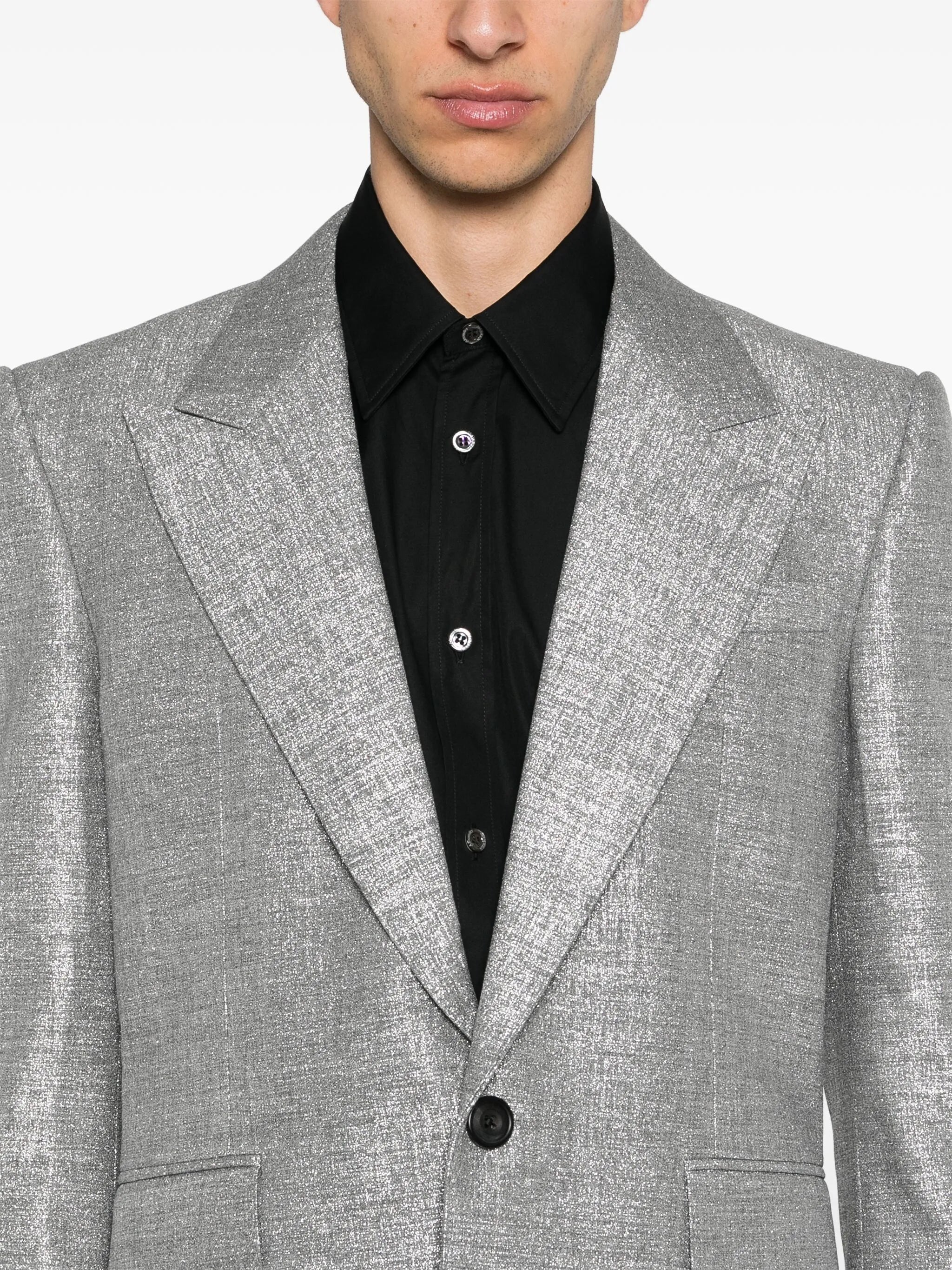 metallic-finish blazer