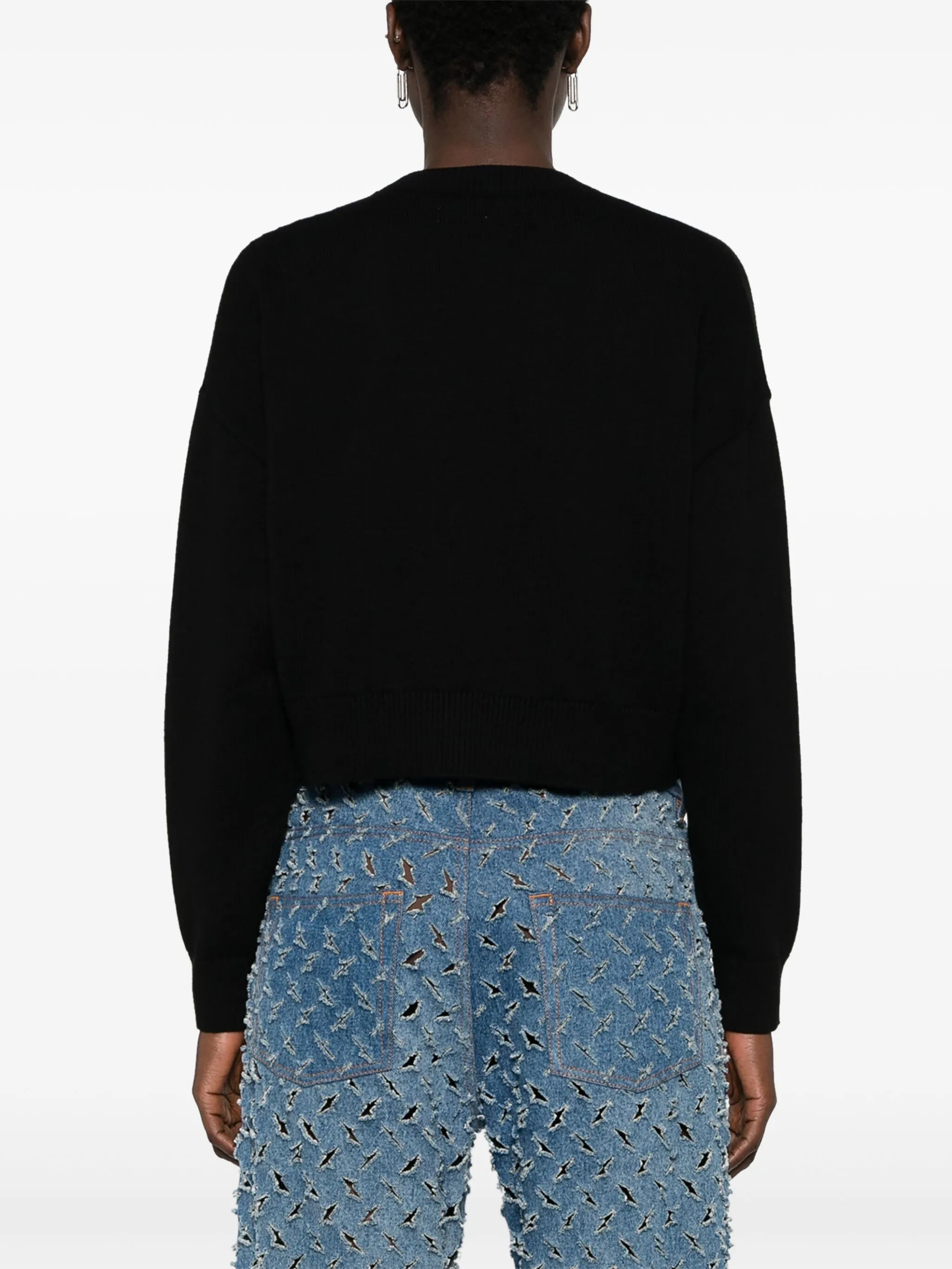 logo-embroidered cotton jumper