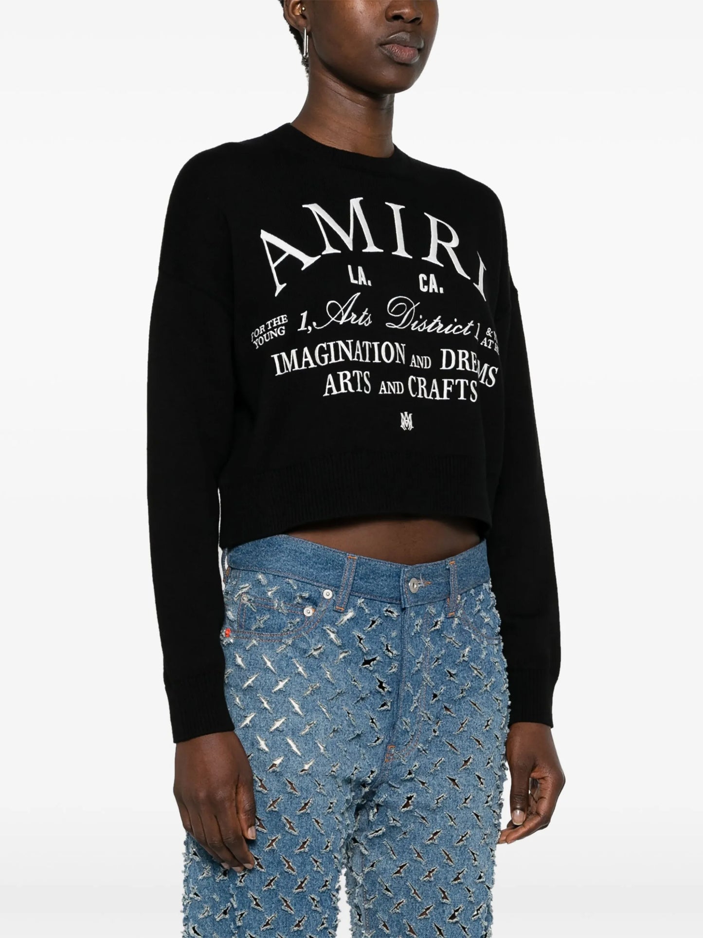 logo-embroidered cotton jumper