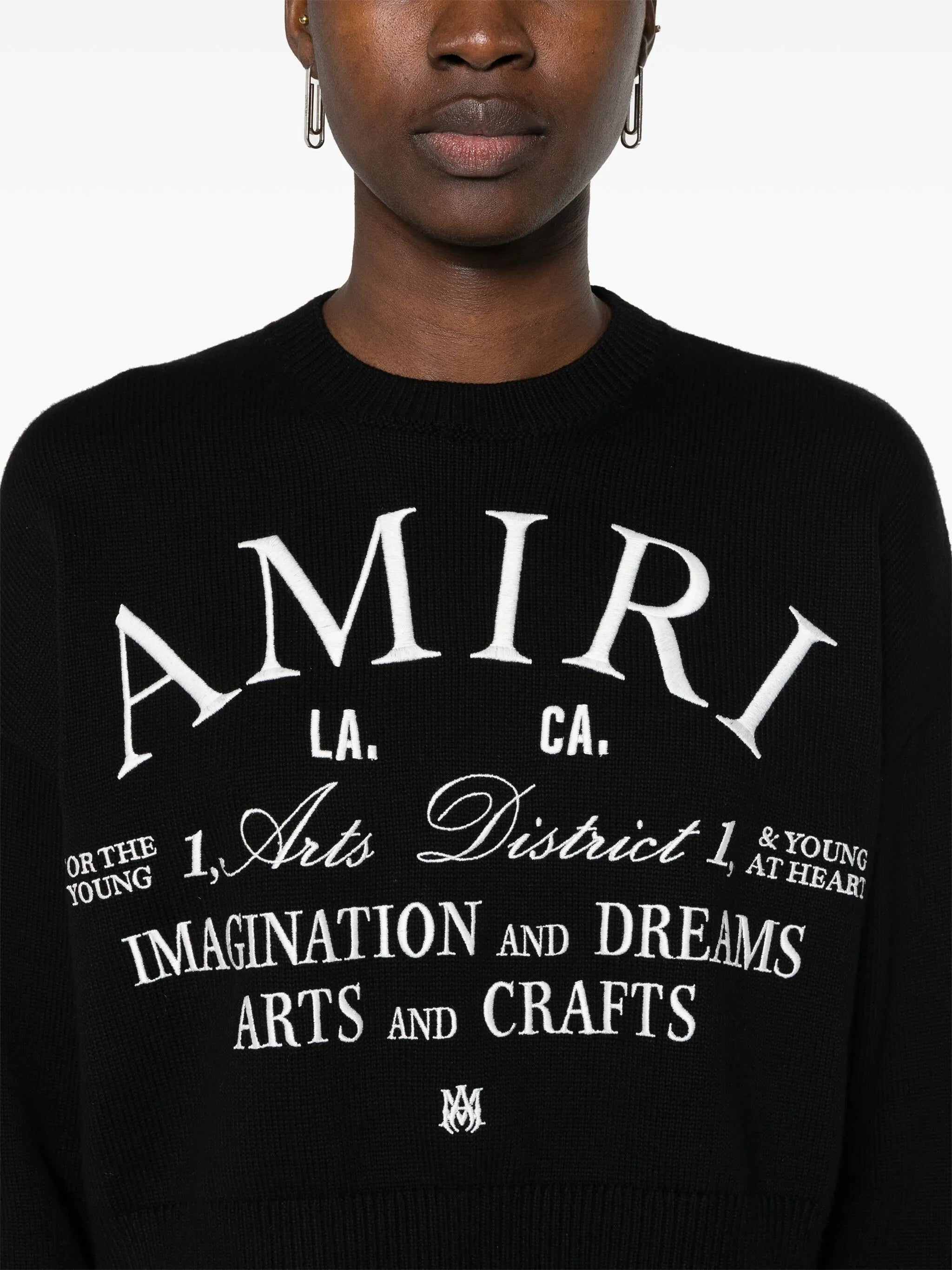 logo-embroidered cotton jumper