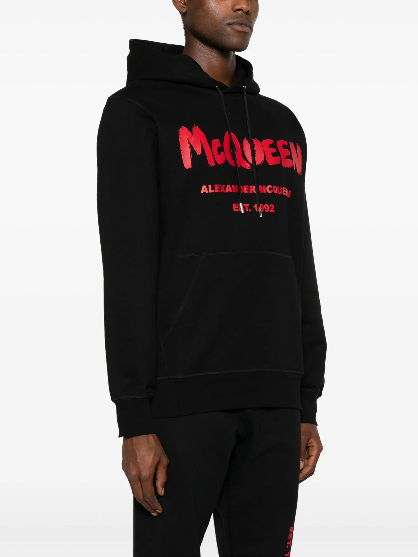 Graffiti logo-print cotton hoodie