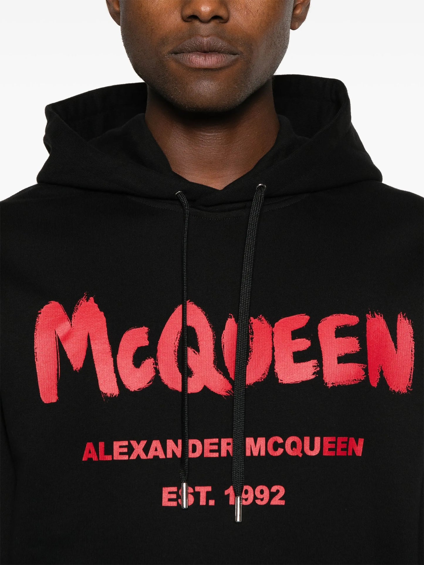 Graffiti logo-print cotton hoodie