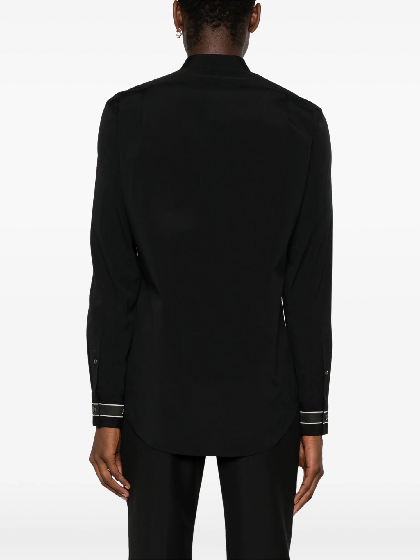 logo-strap cotton shirt