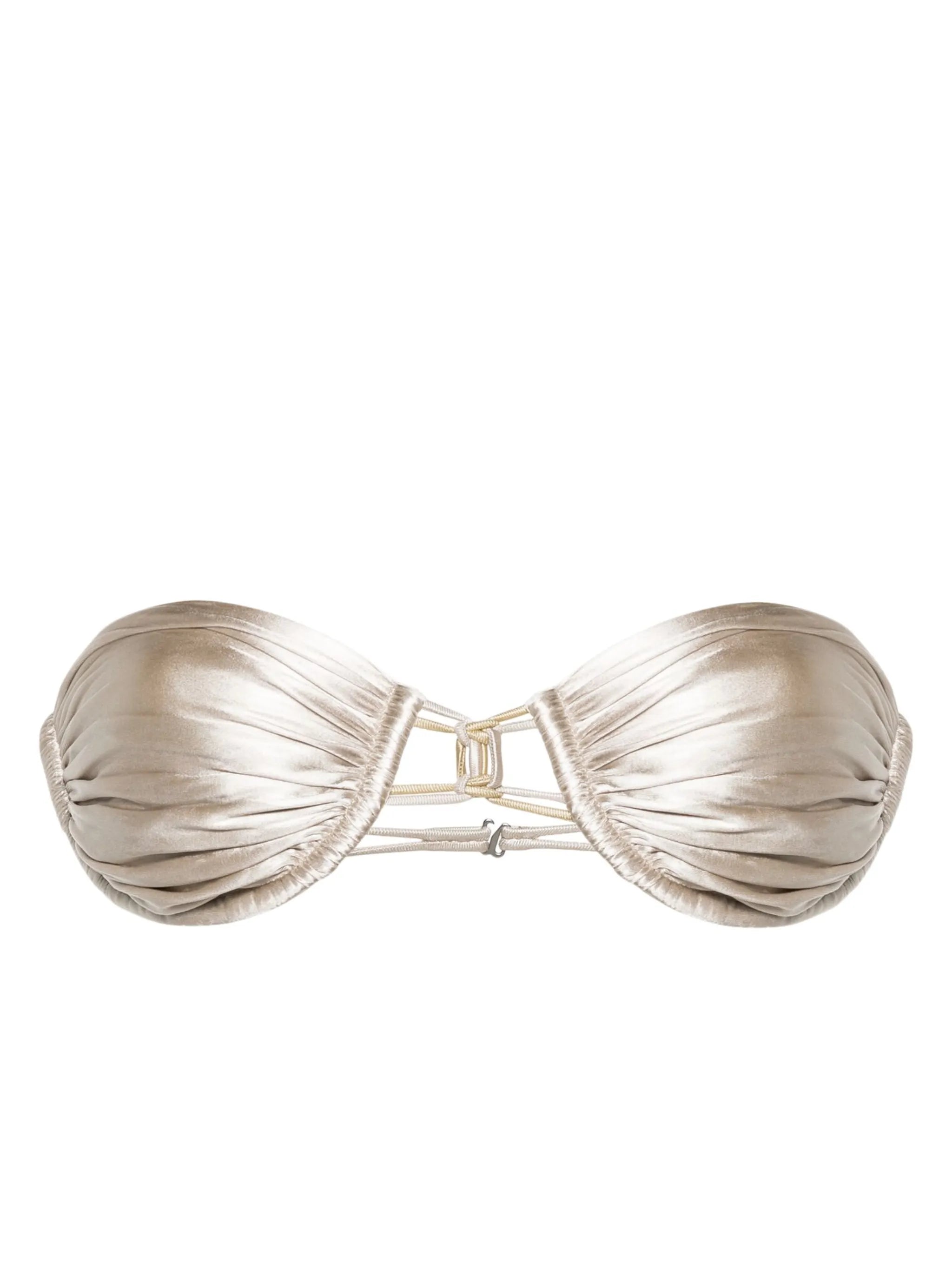 knotted strapless bikini top