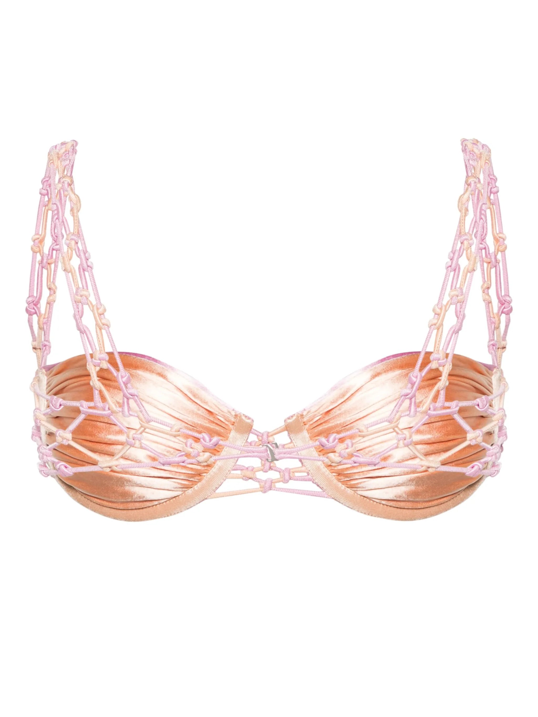 Punch satin bikini top