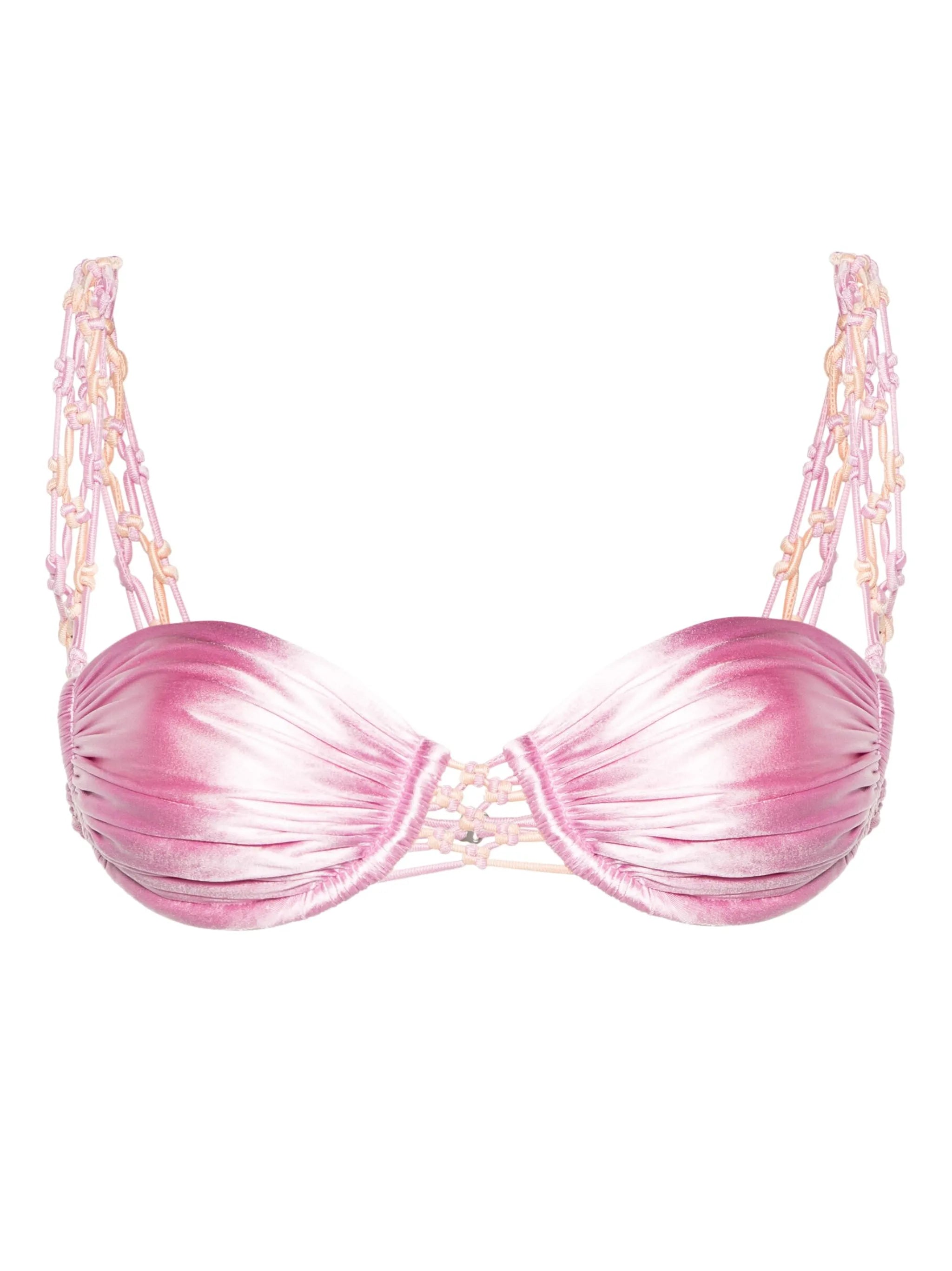 Punch satin bikini top