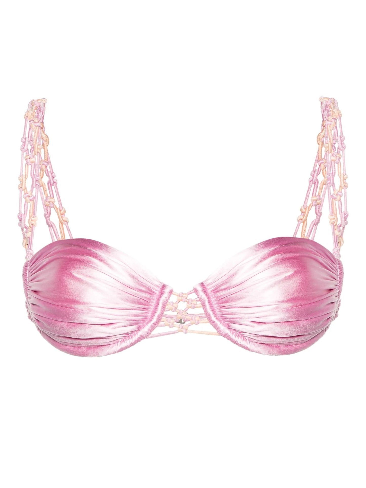 Punch satin bikini top