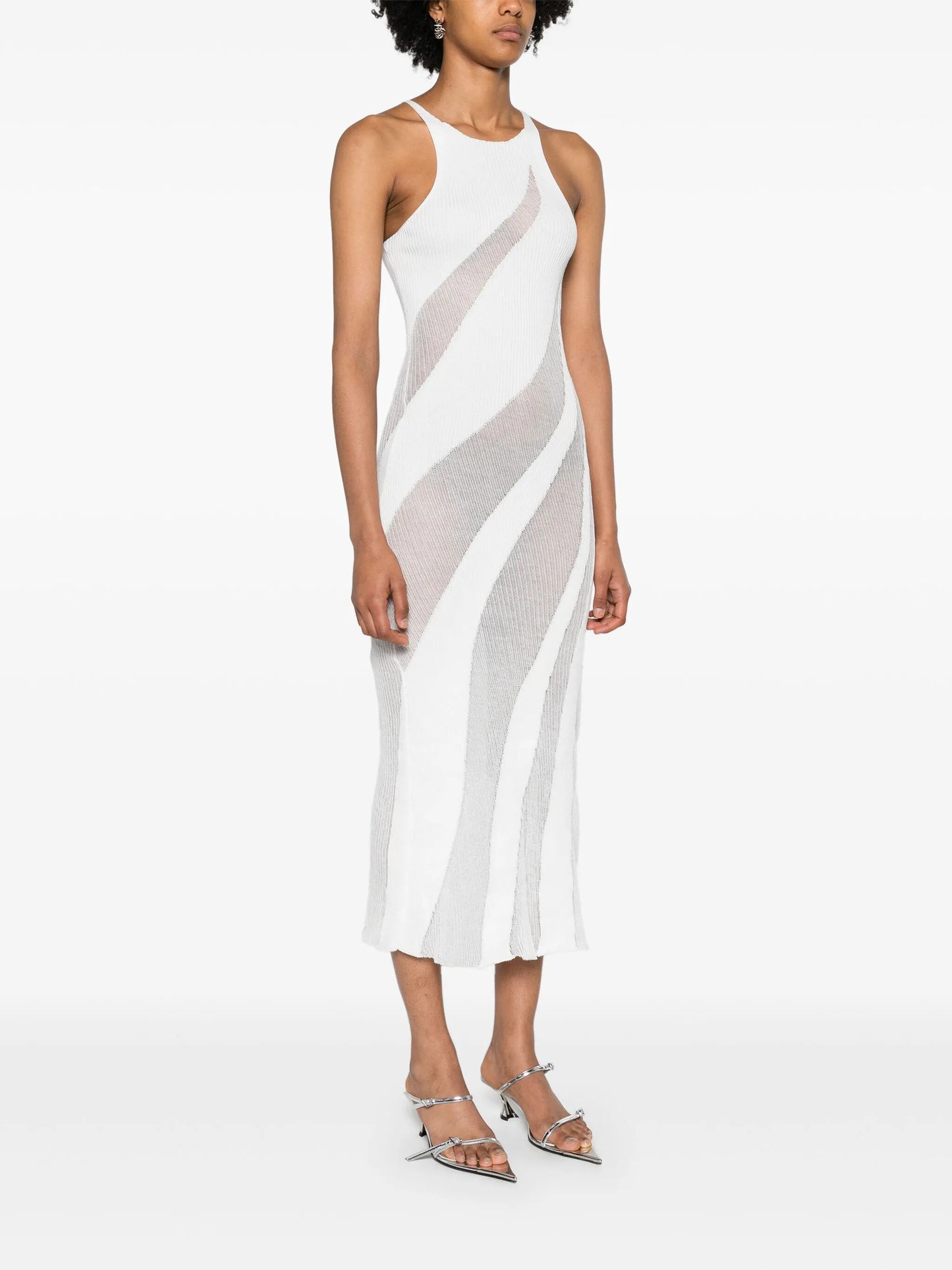 Walking sheer-panels maxi dress