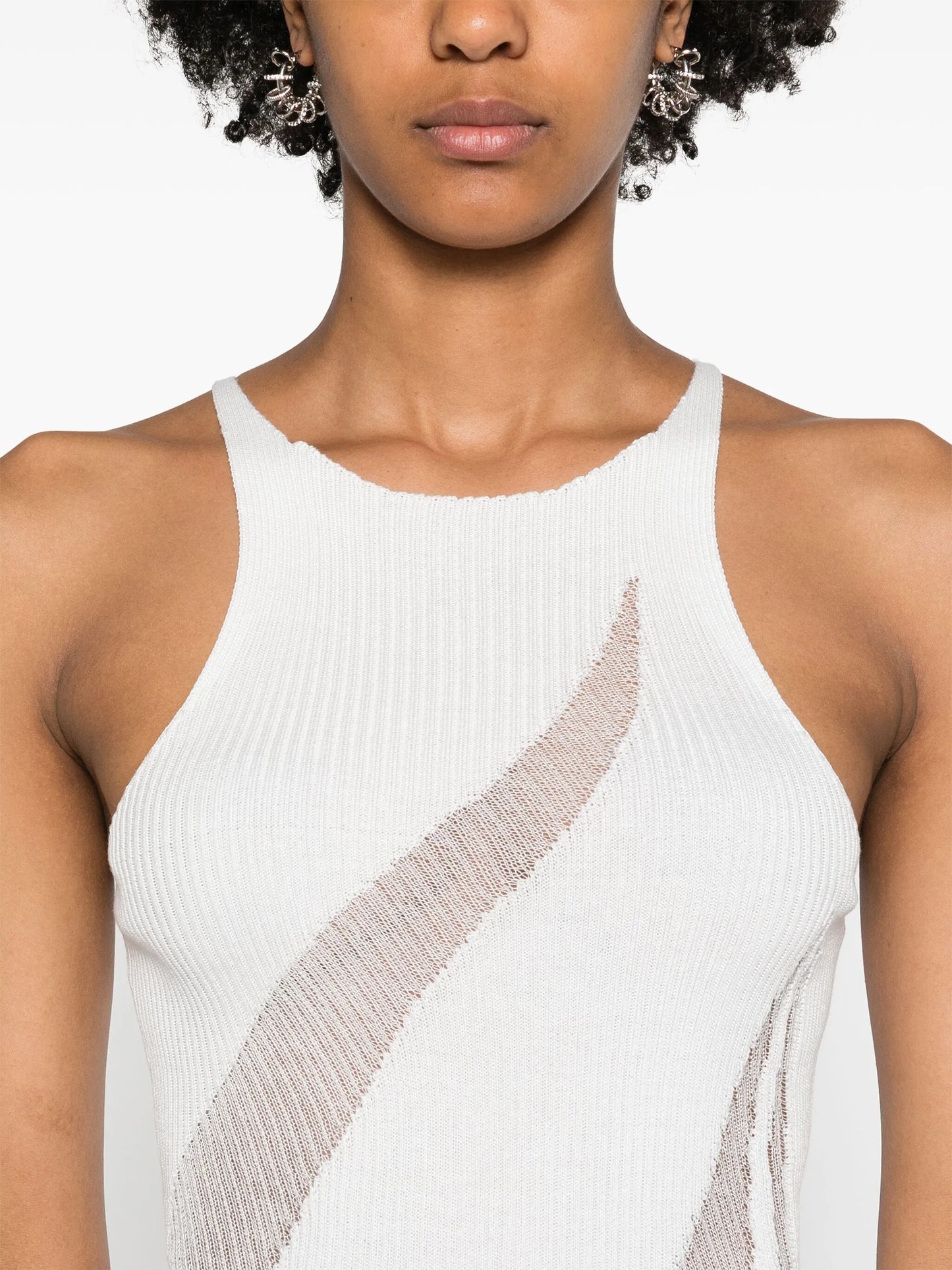 Walking sheer-panels maxi dress