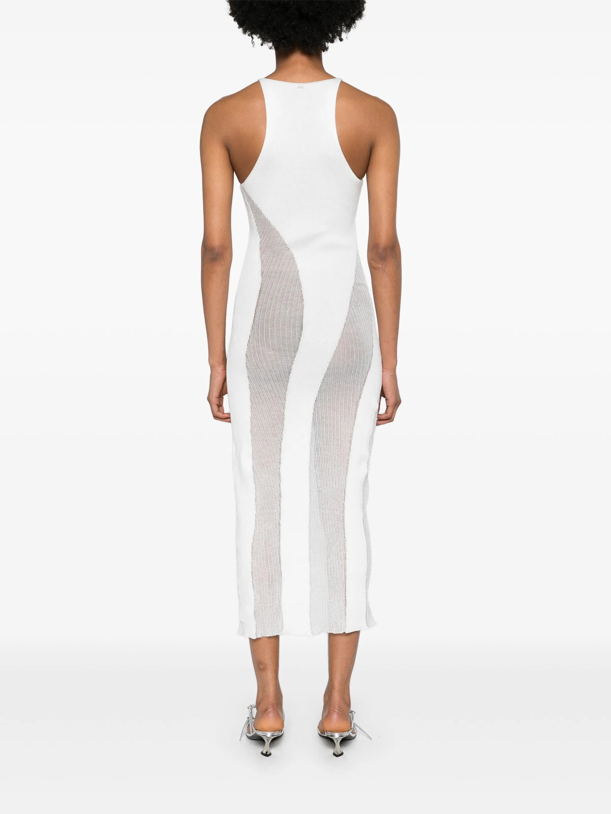 Walking sheer-panels maxi dress
