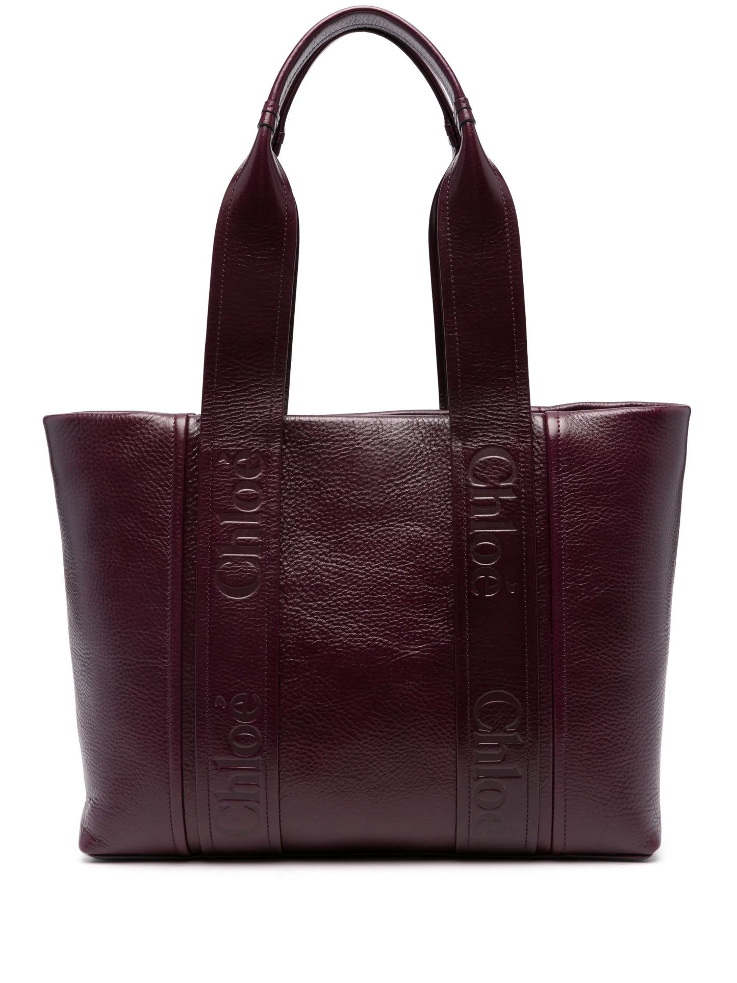 Woody leather tote bag
