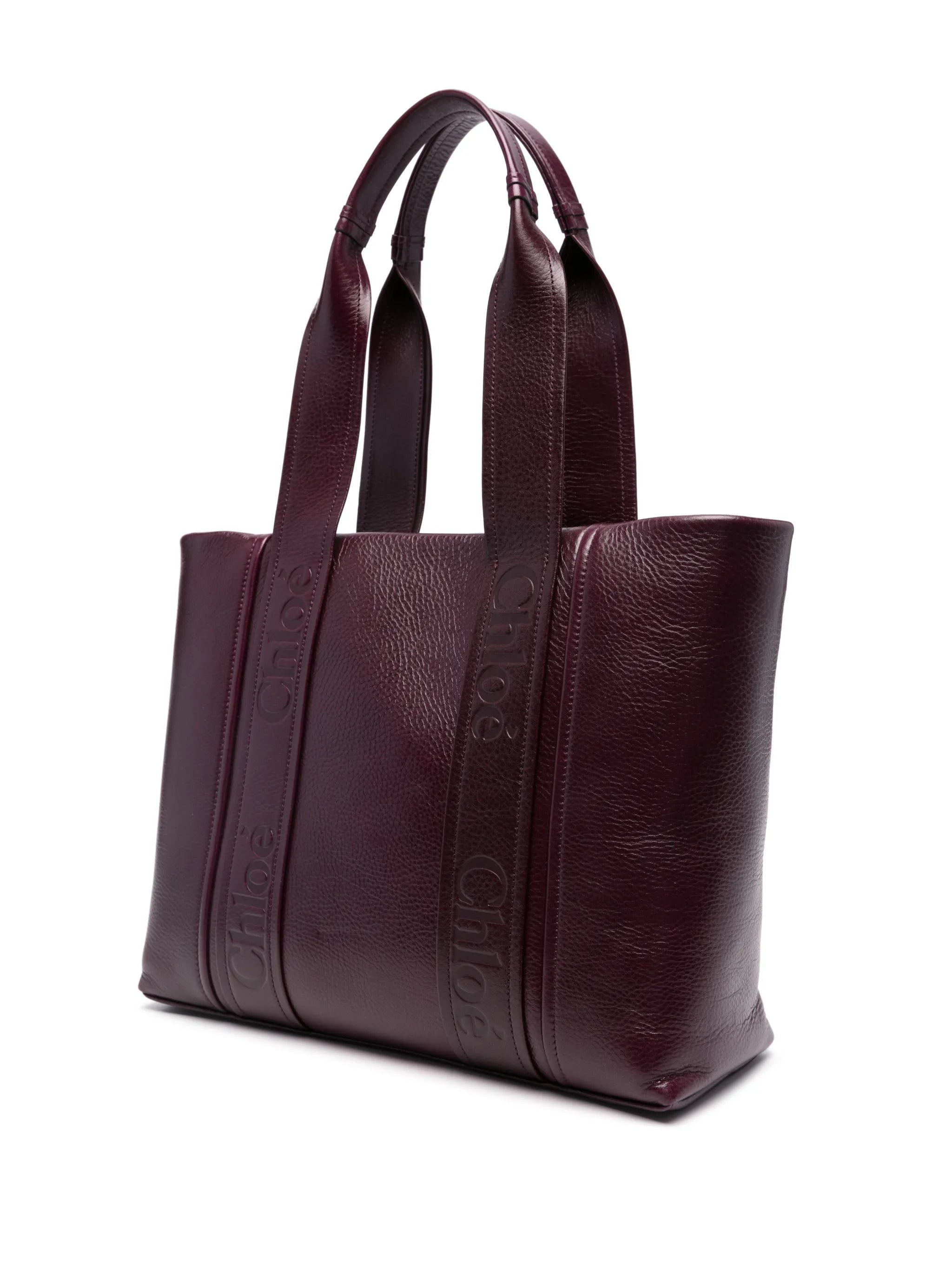 Woody leather tote bag