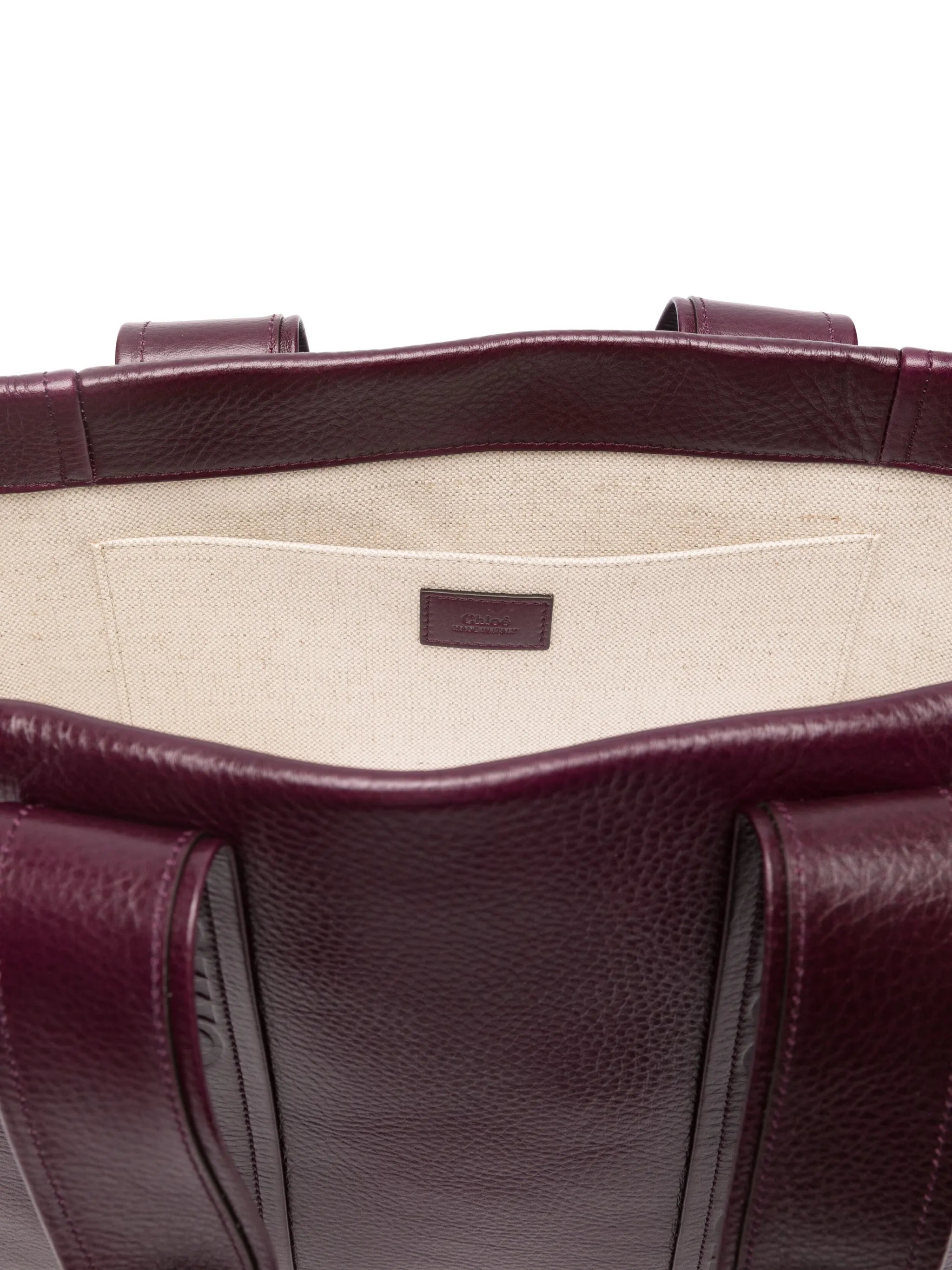 Woody leather tote bag