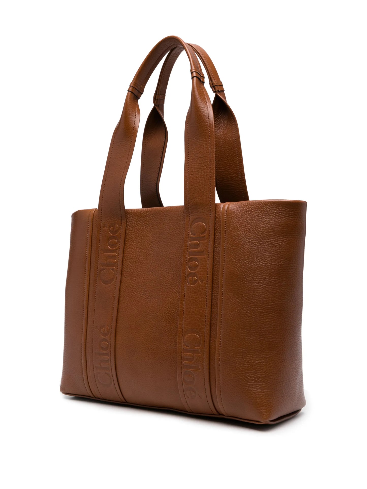 Woody leather tote bag