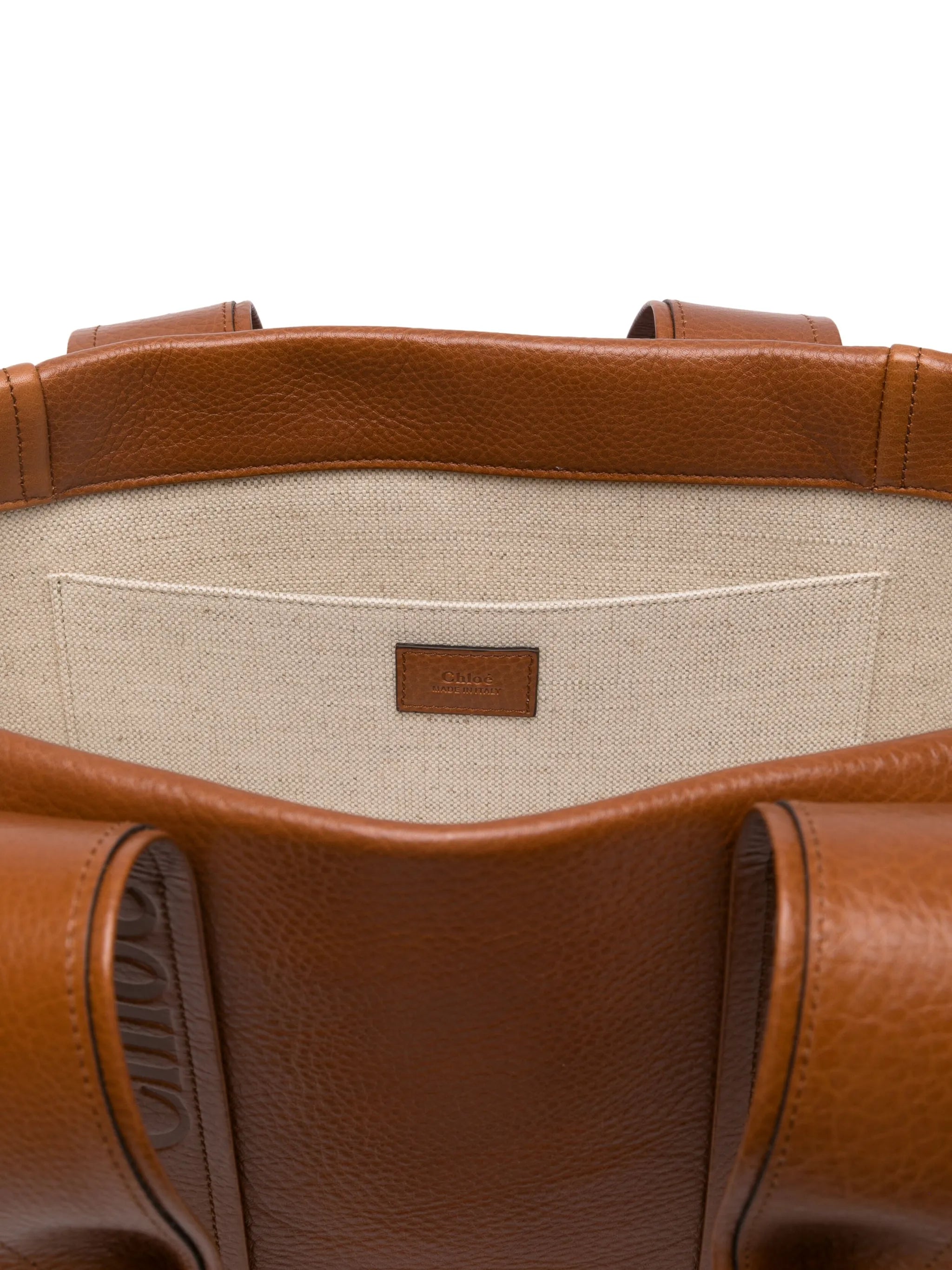 Woody leather tote bag