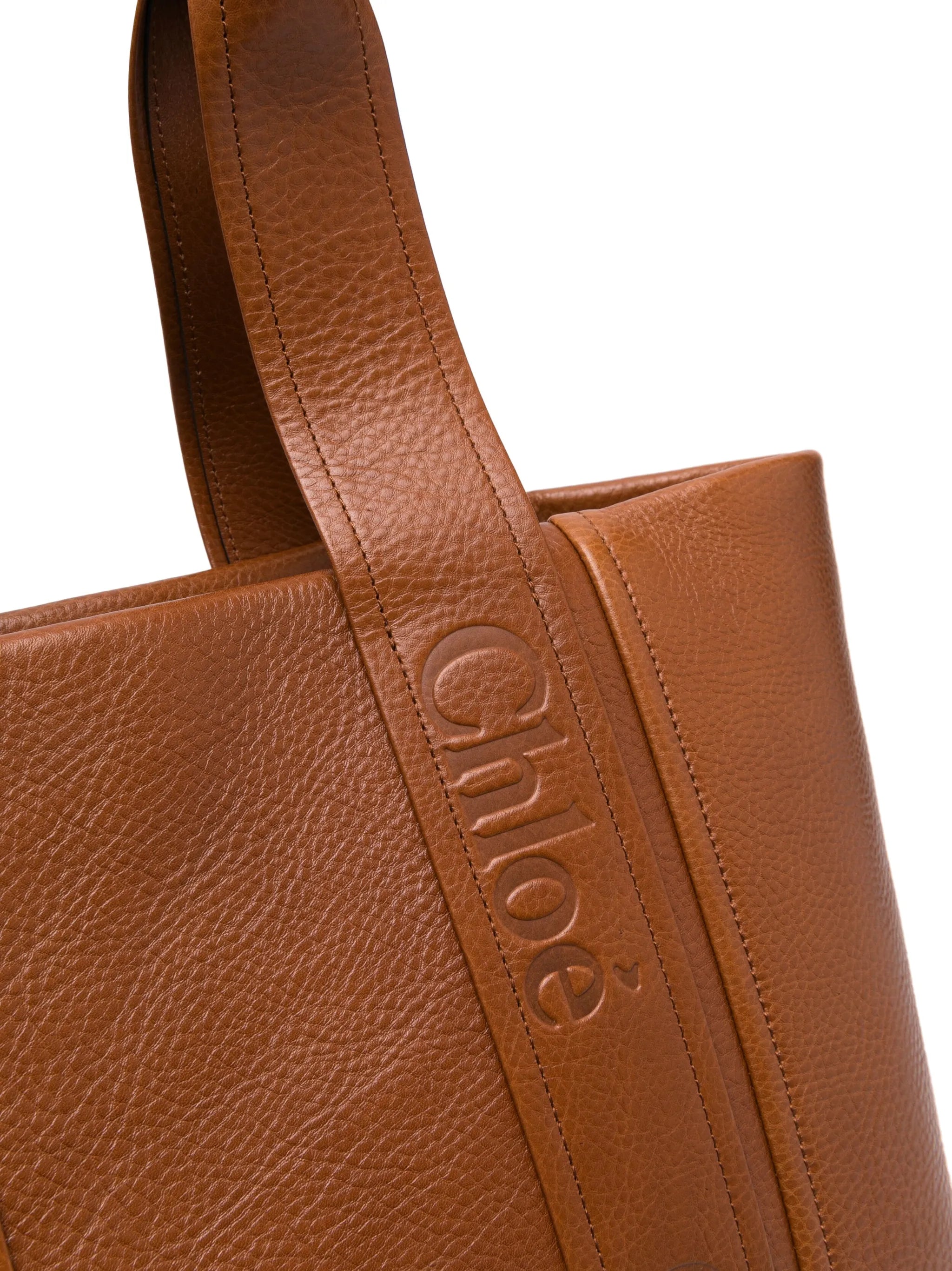 Woody leather tote bag