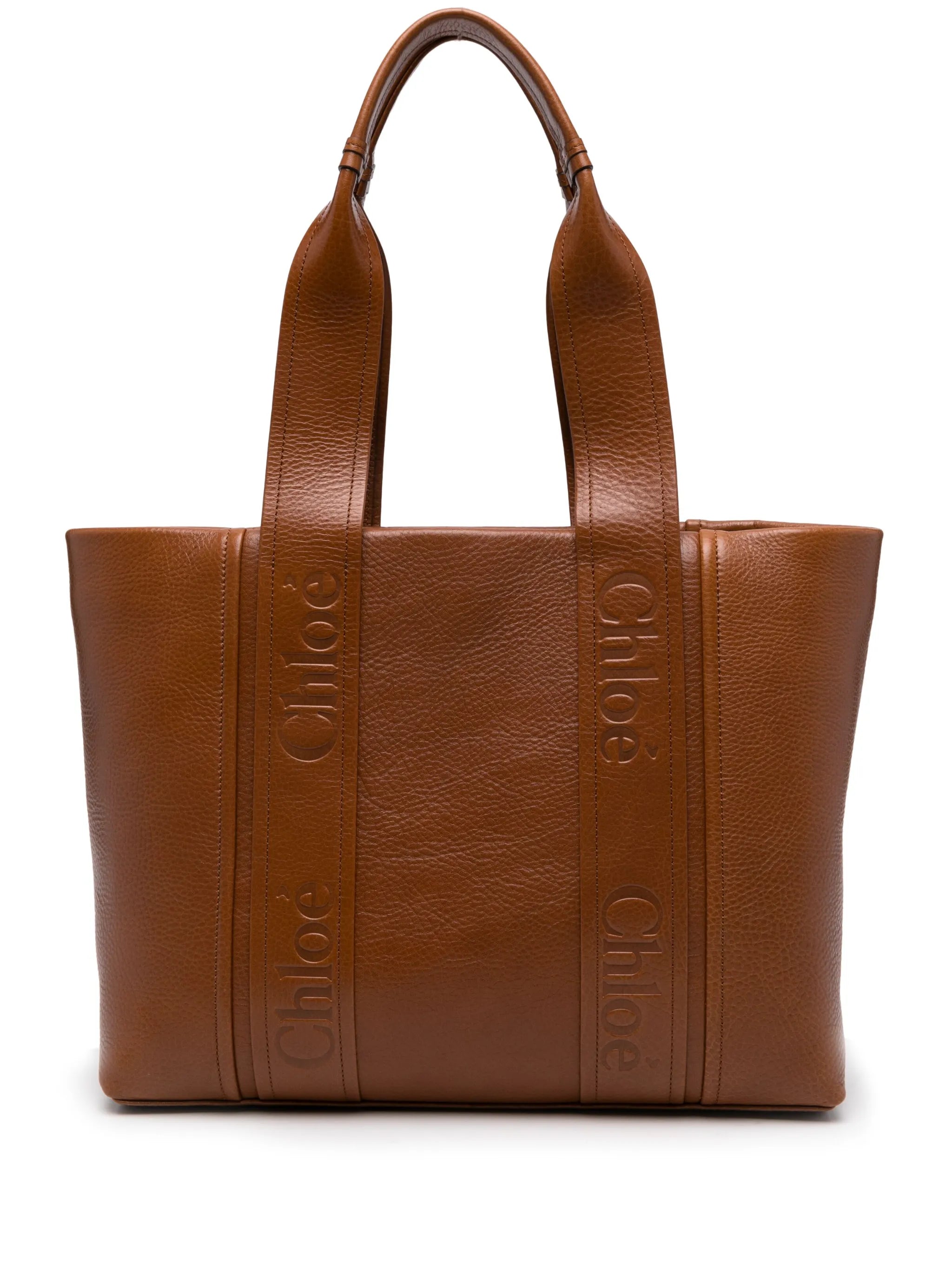 Woody leather tote bag