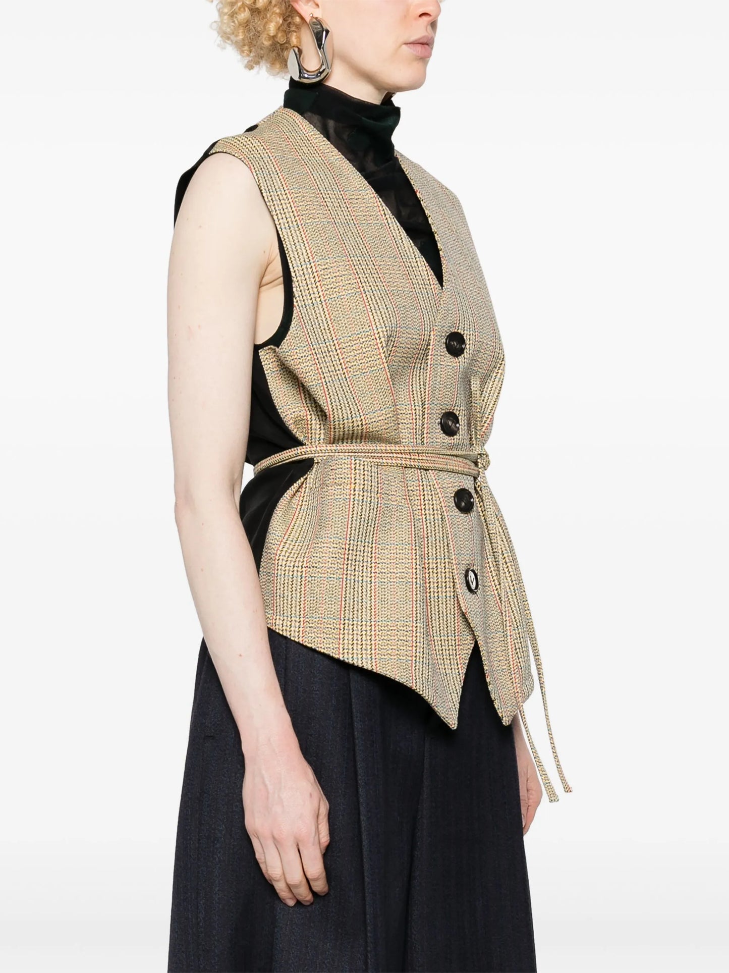Prince of Wales check patterned gilet