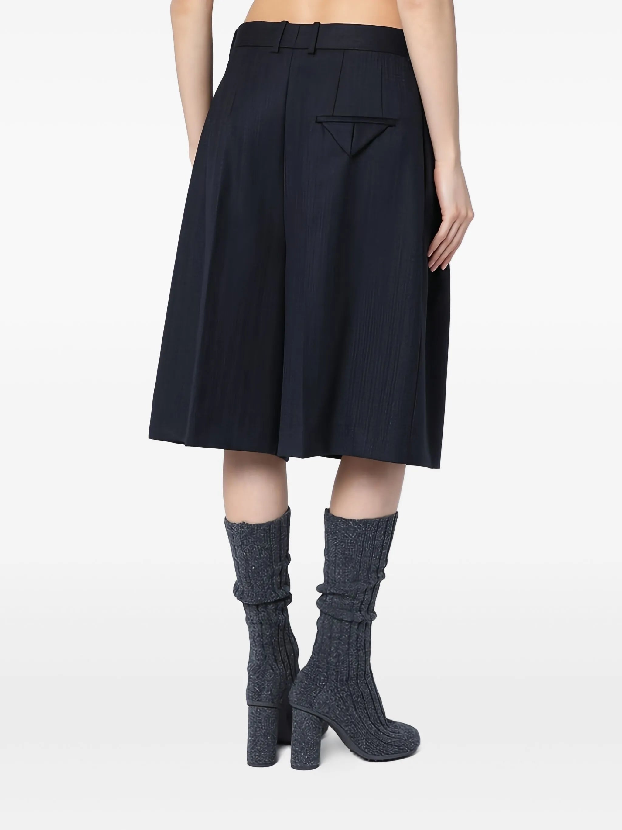 striped wool shorts