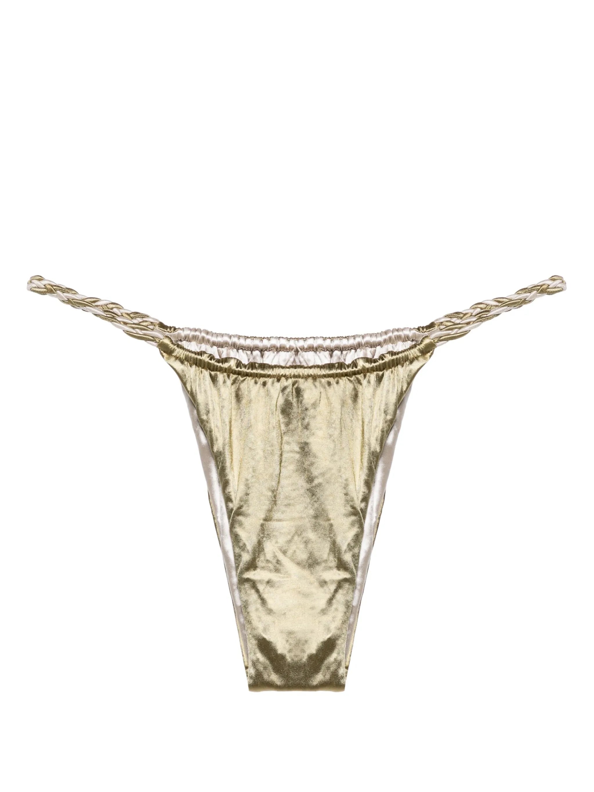 braided-straps reversible bikini bottoms