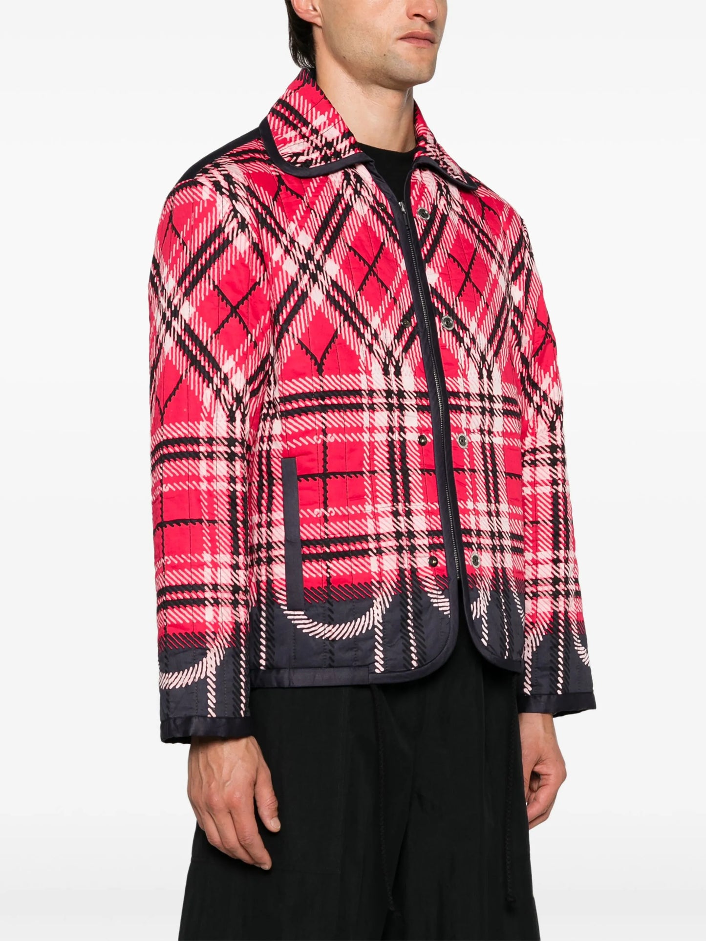 plaid-check jacket