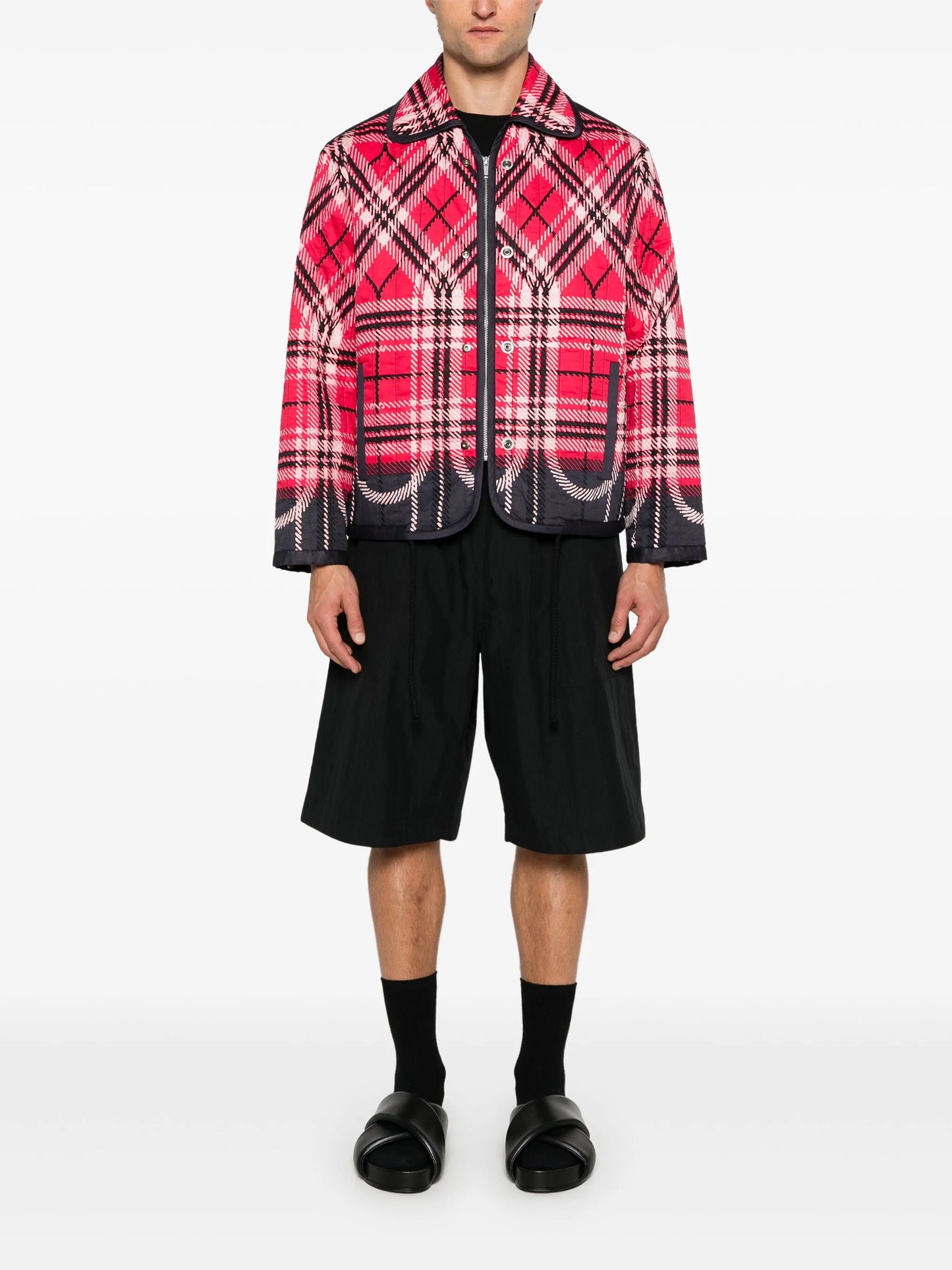 plaid-check jacket