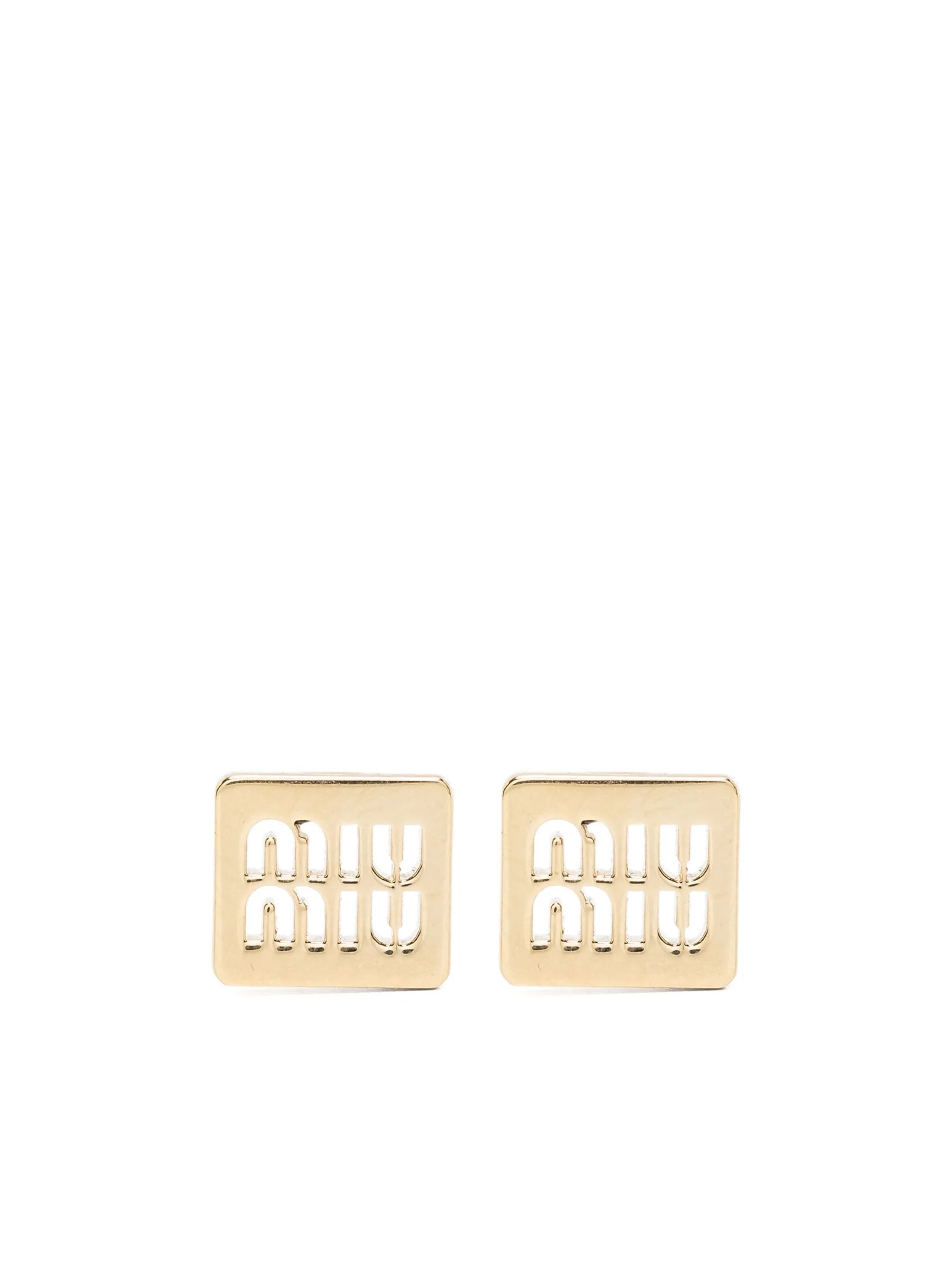 Logo cut-out stud earrings