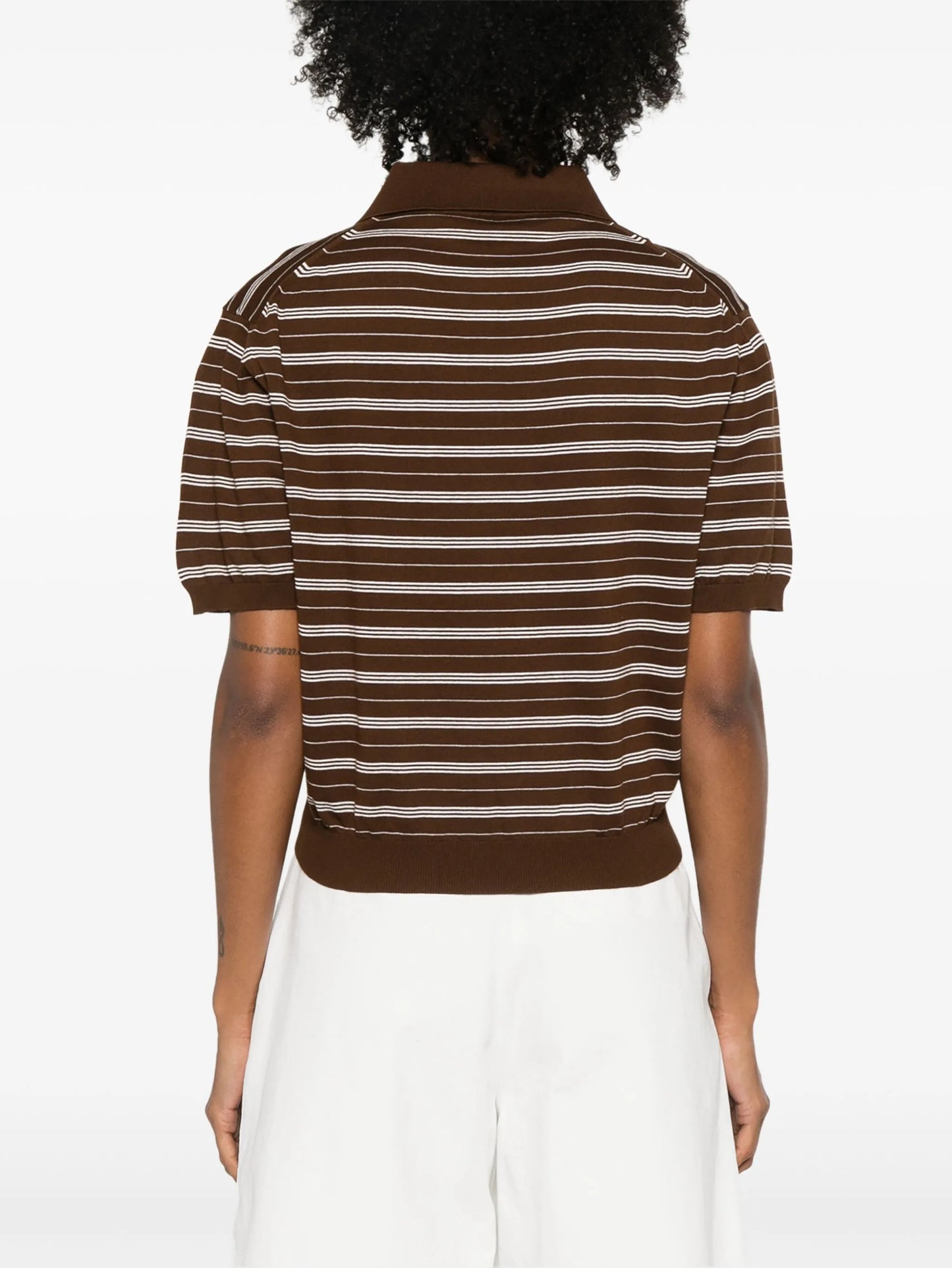 striped knitted polo top