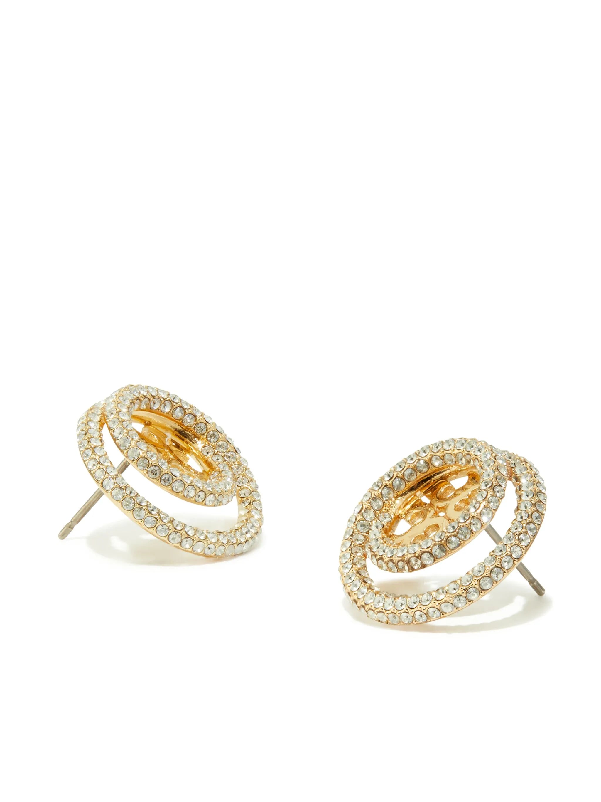 Miller double-ring stud earrings