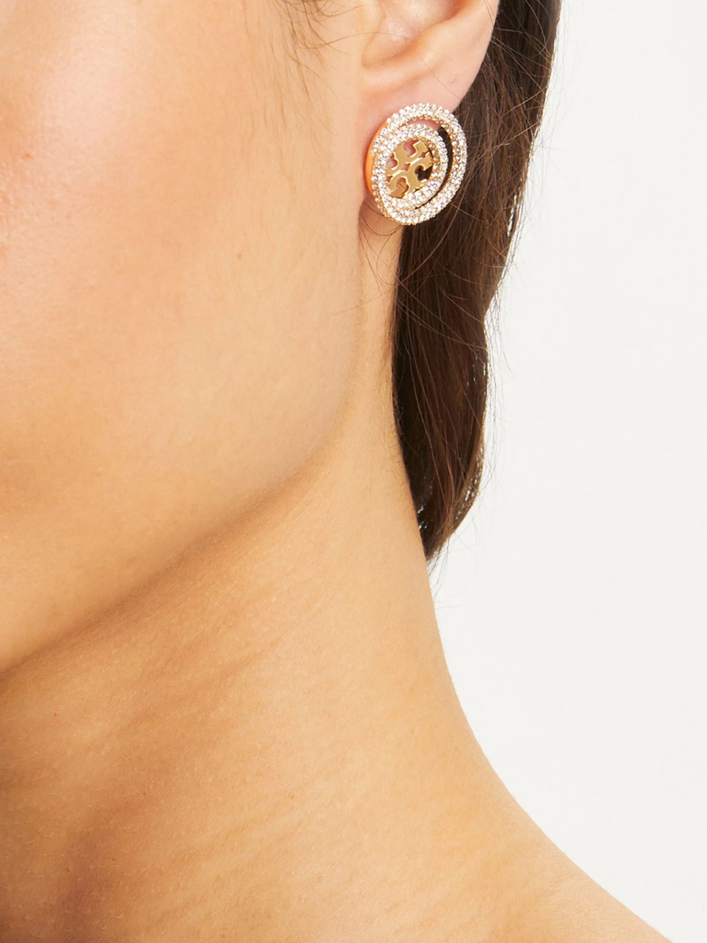 Miller double-ring stud earrings