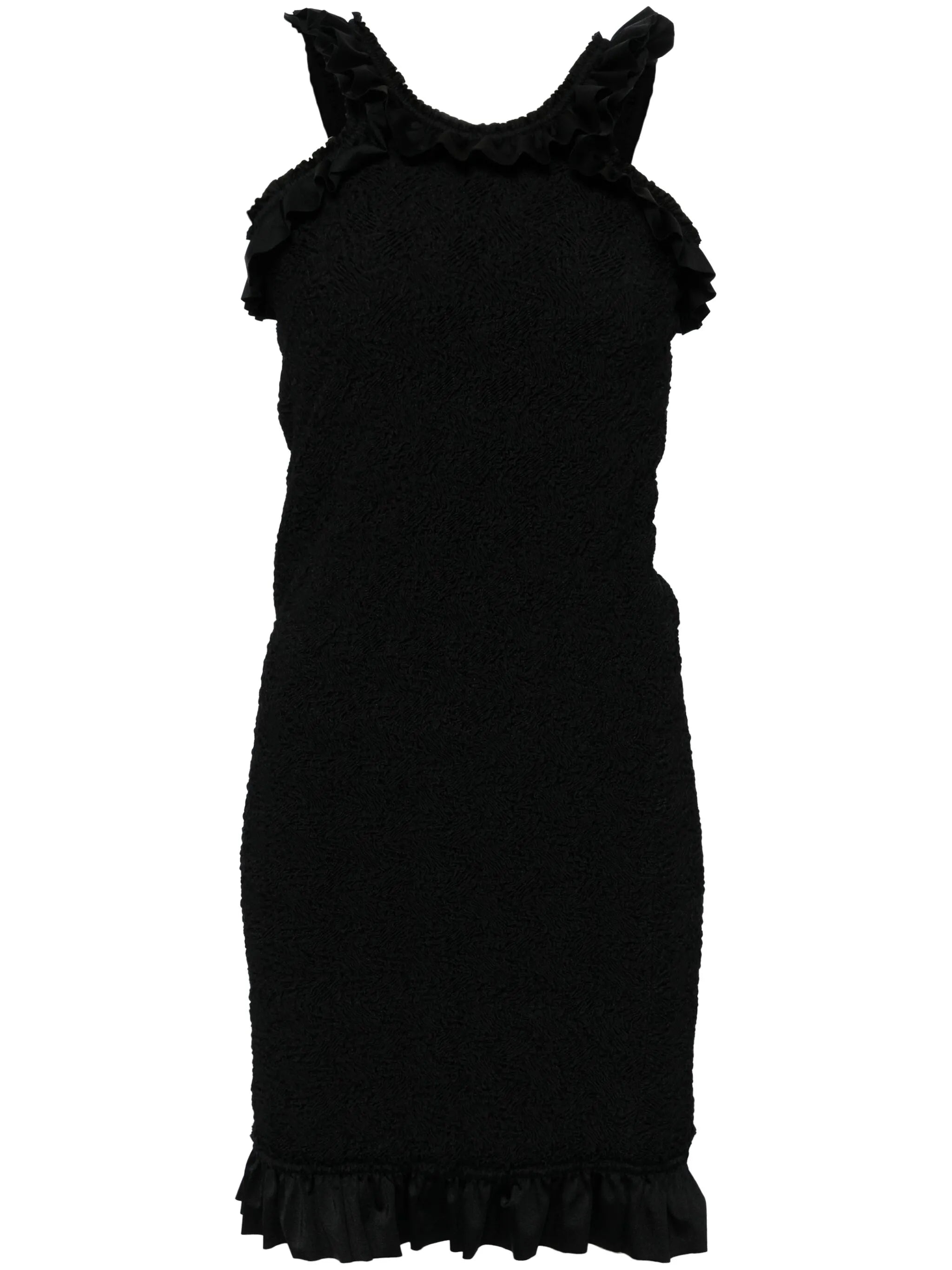 ruffle-hem smocked mini dress