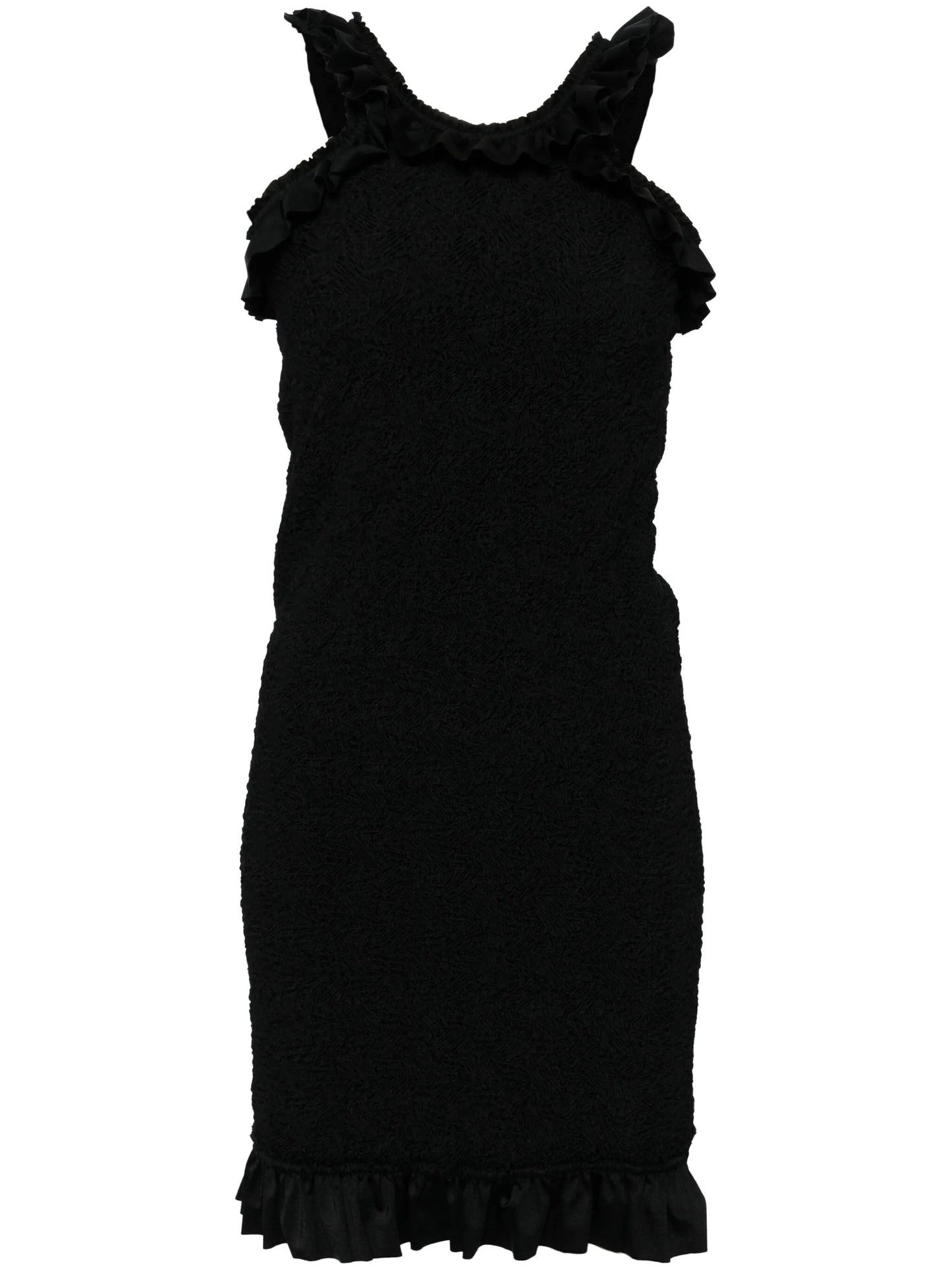 ruffle-hem smocked mini dress
