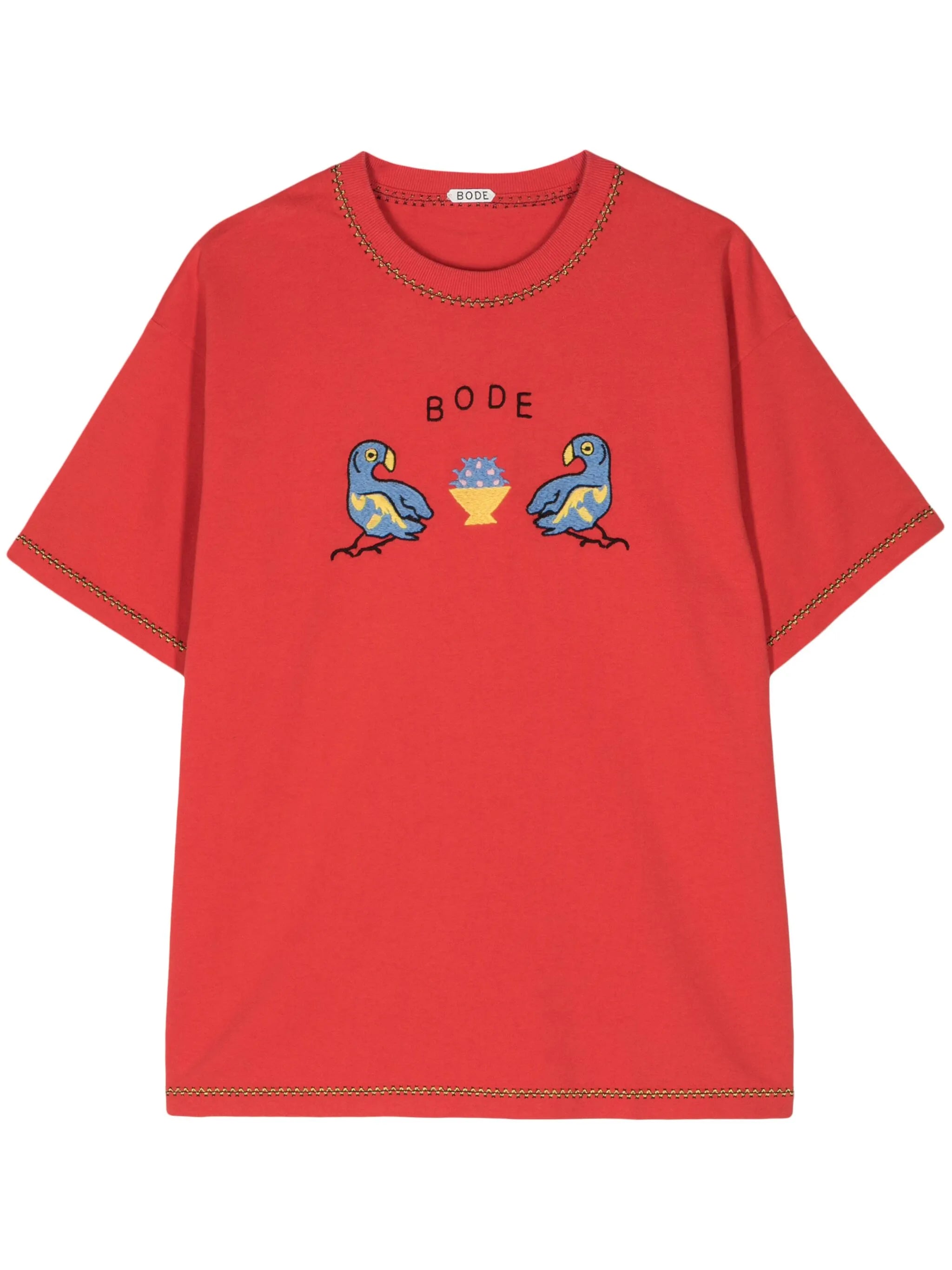 embroidered organic-cotton T-shirt