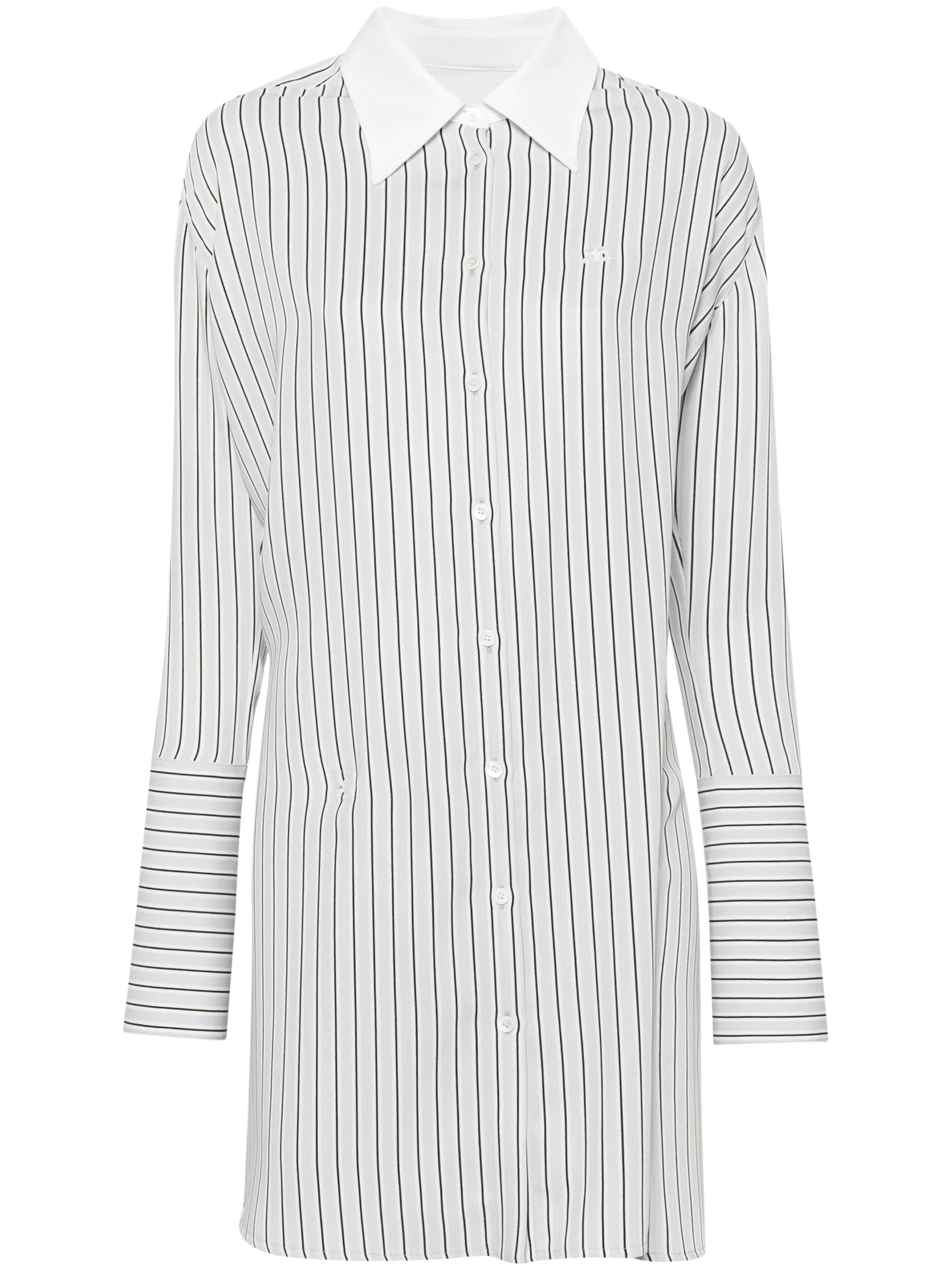 logo-patch striped shirt