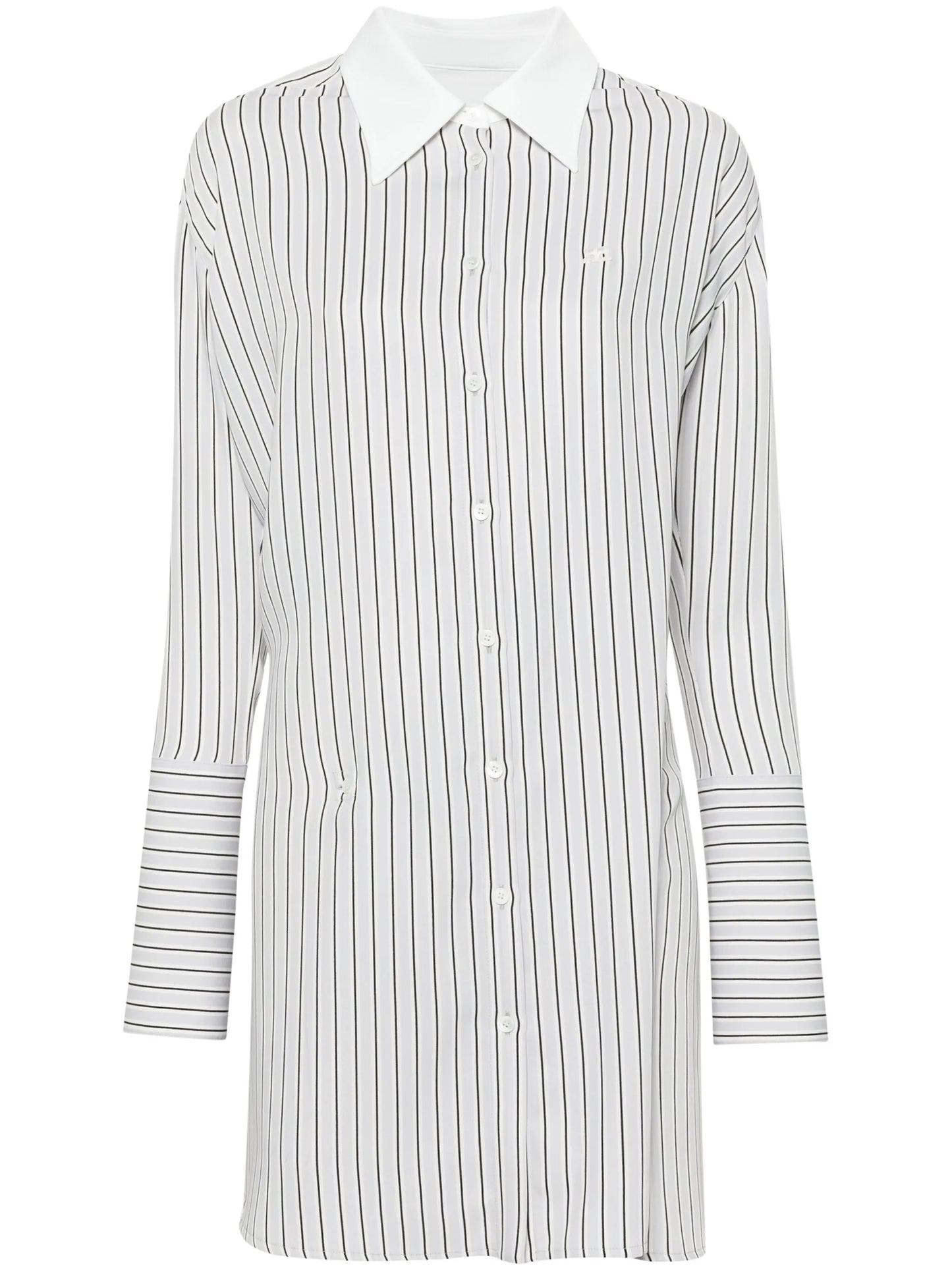 logo-patch striped shirt