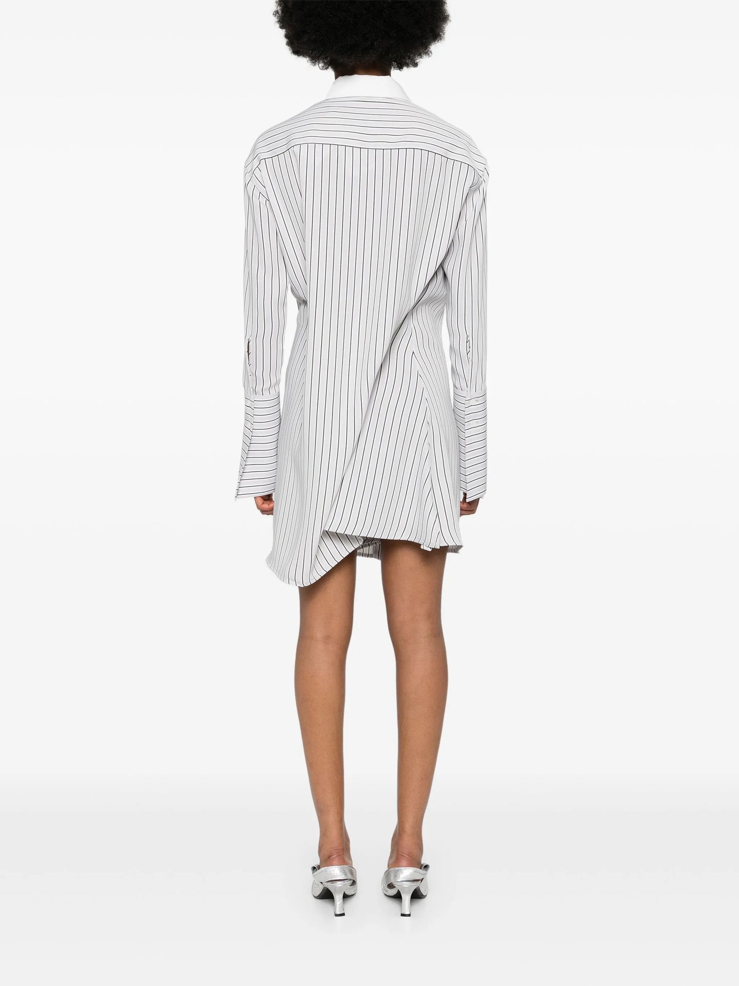 logo-patch striped shirt