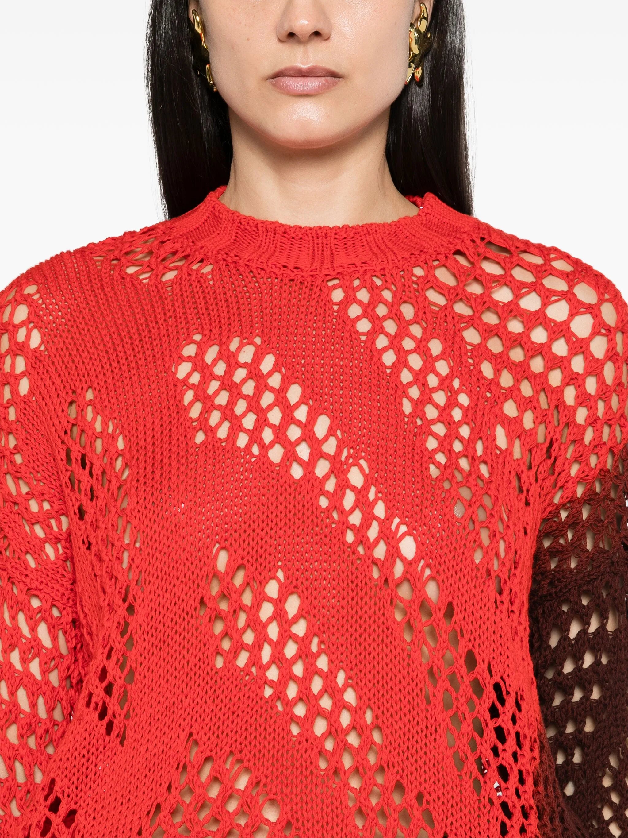 ombré open-knit jumper