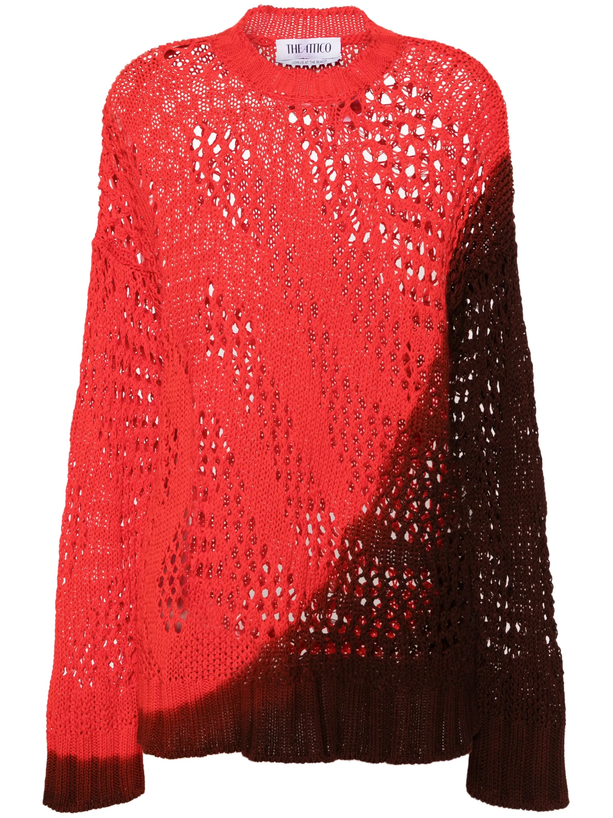 ombré open-knit jumper