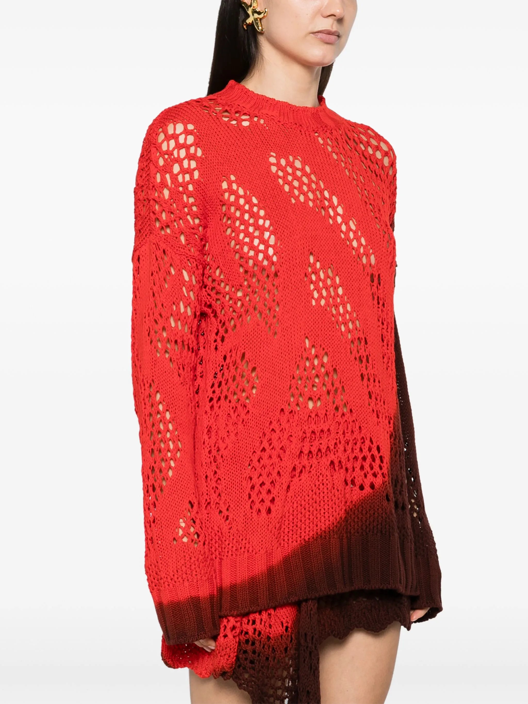 ombré open-knit jumper