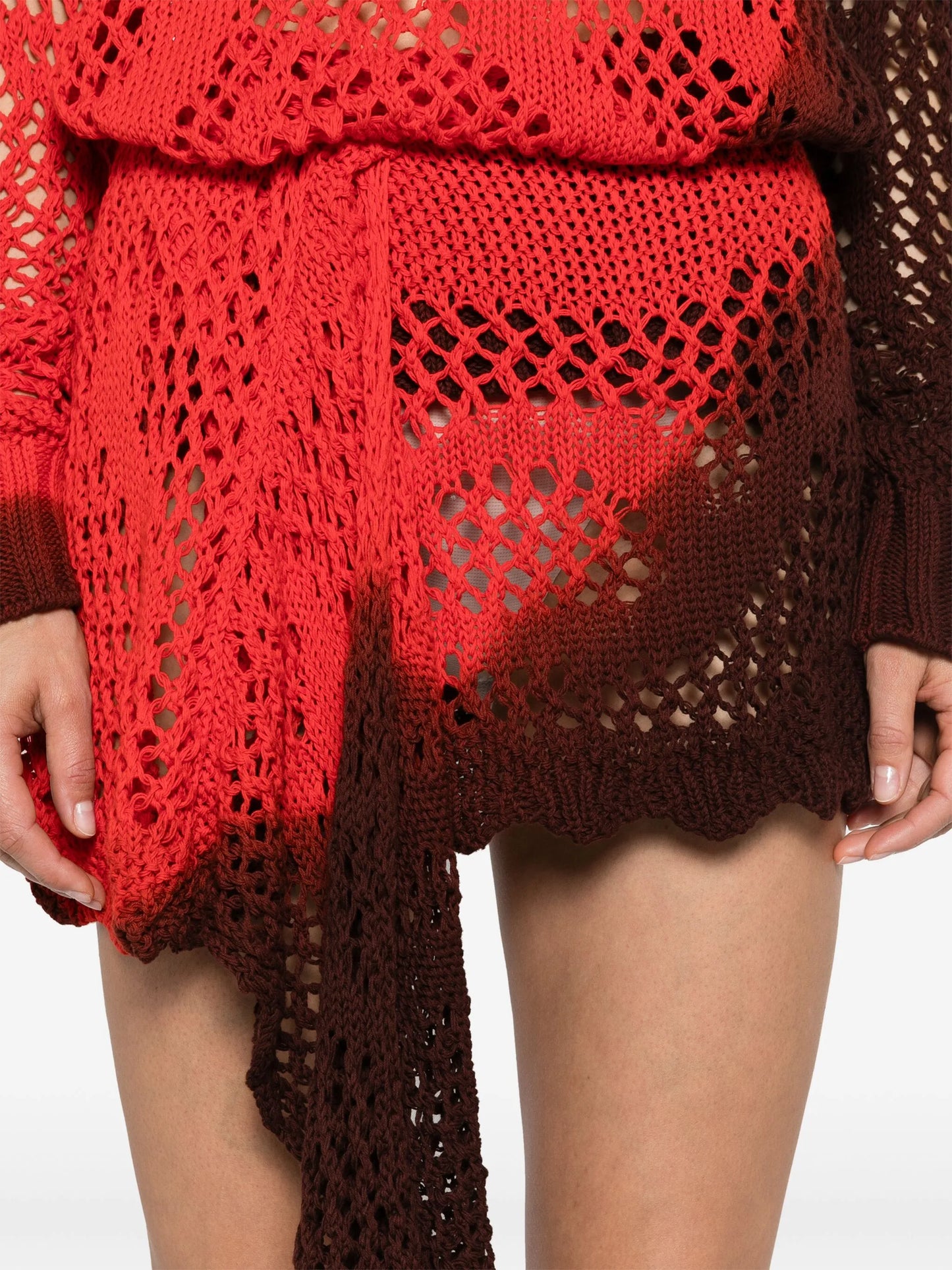 ombré open-knit miniskirt
