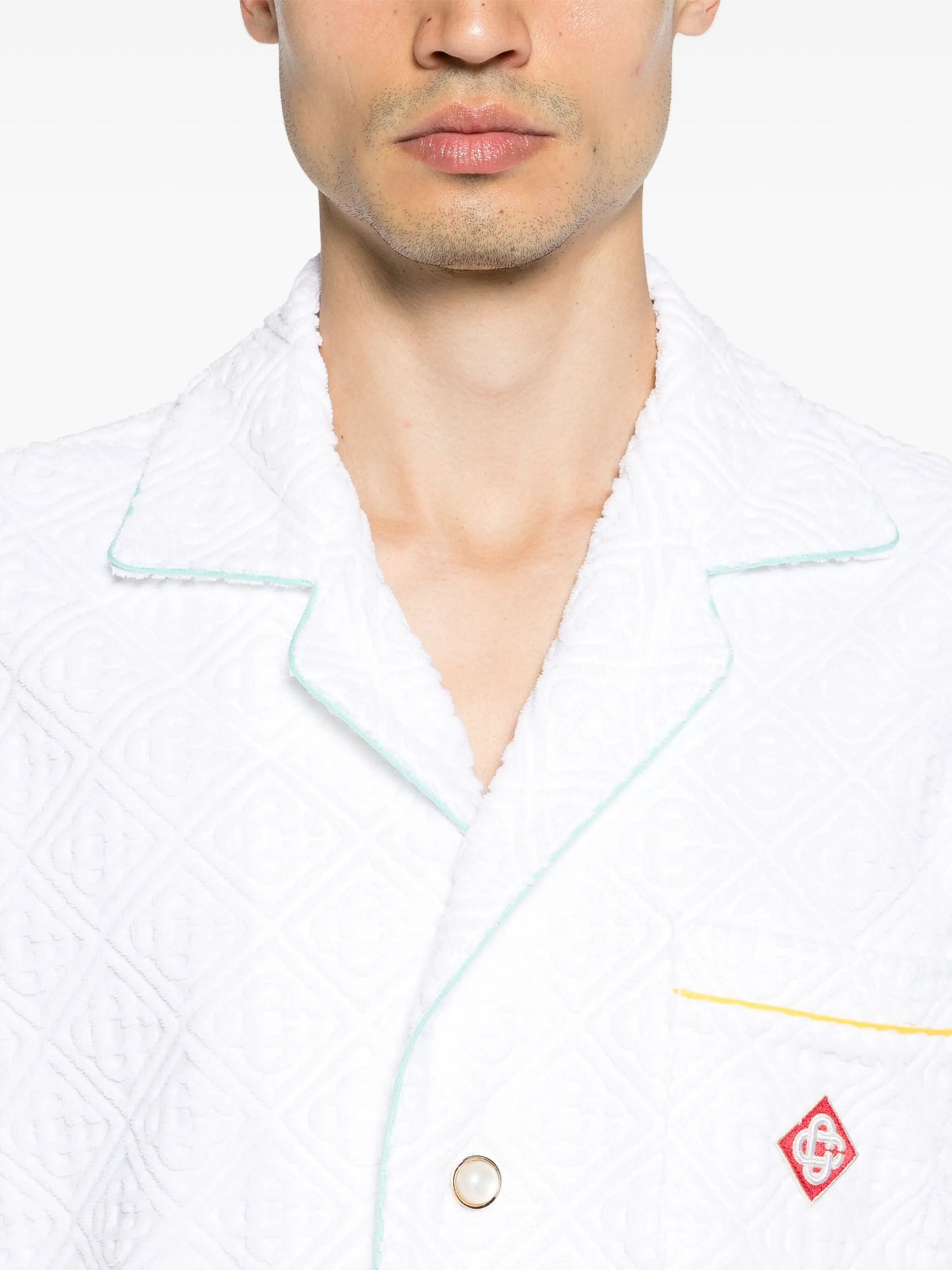 towelling-finish monogram shirt