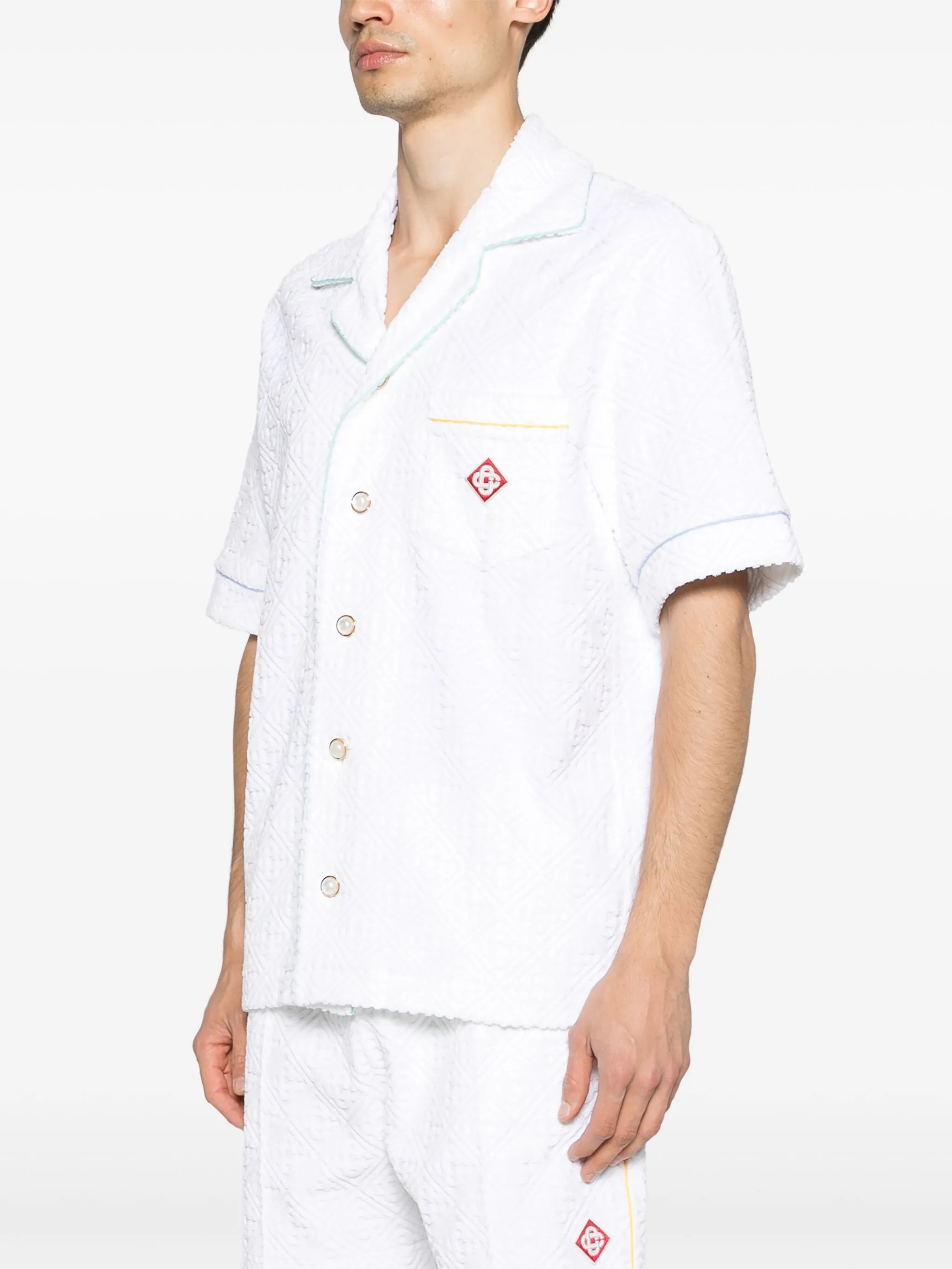 towelling-finish monogram shirt